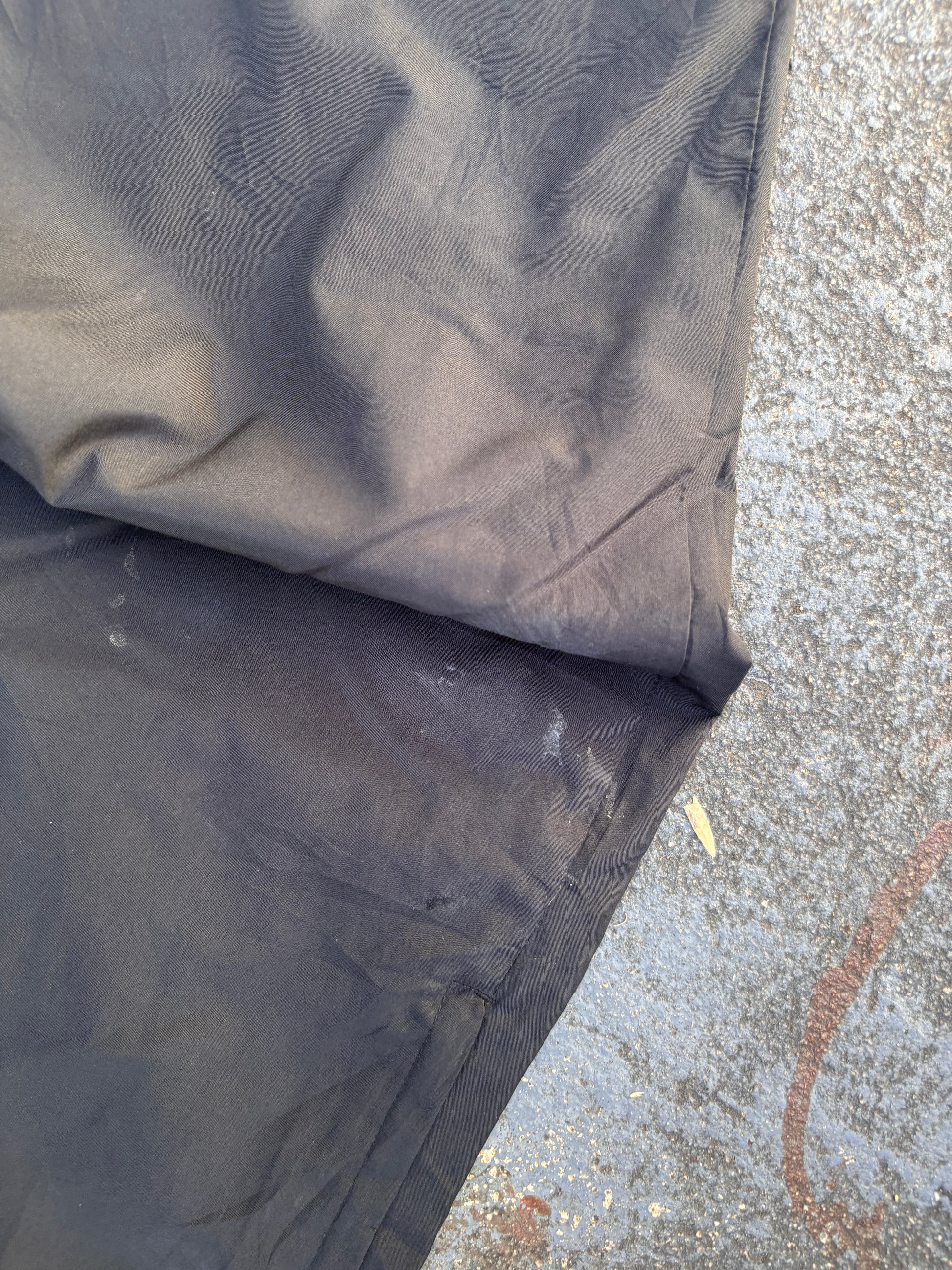 Nike Dri-Fit Track Pants Size S Black White Swoosh Straight Leg Ankle Zip