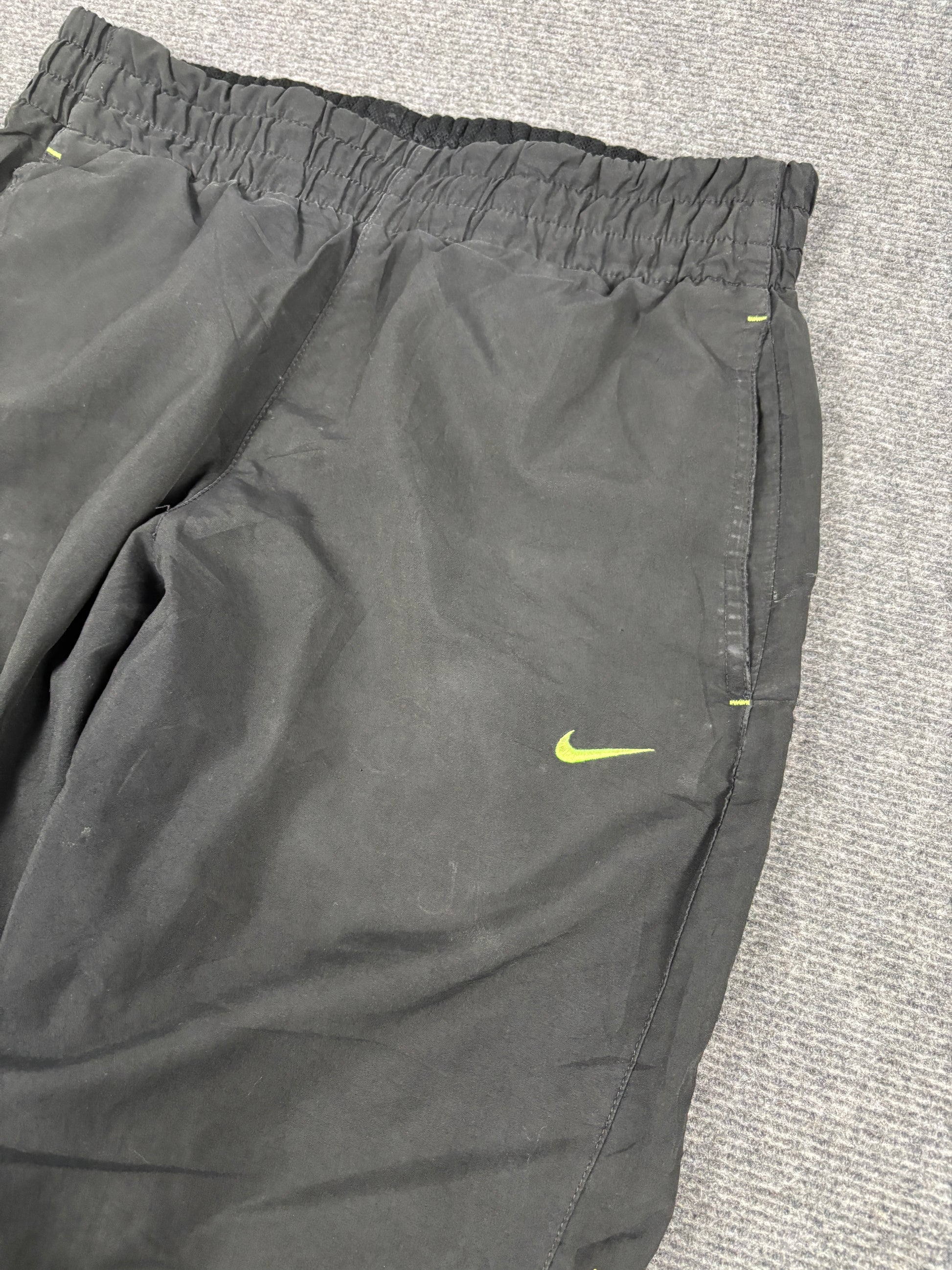 2000s Nike Track Pants Men’s S Black Yellow Spell Out Joggers