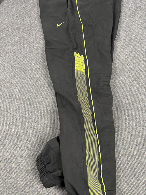 2000s Nike Track Pants Men’s S Black Yellow Spell Out Joggers