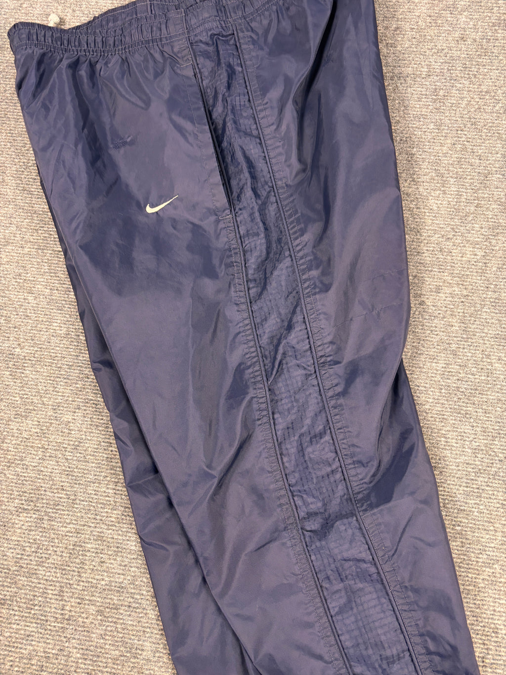 90s Nike Track Pants Men's Small Navy Blue Baggy Nylon Joggers