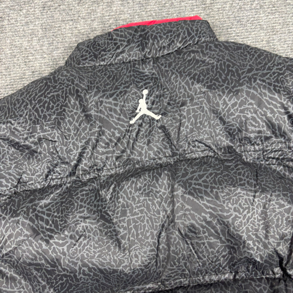 Vintage 00s Nike Air Jordan Puffer Vest Men's M Black Concrete y2k Jumpman Logo