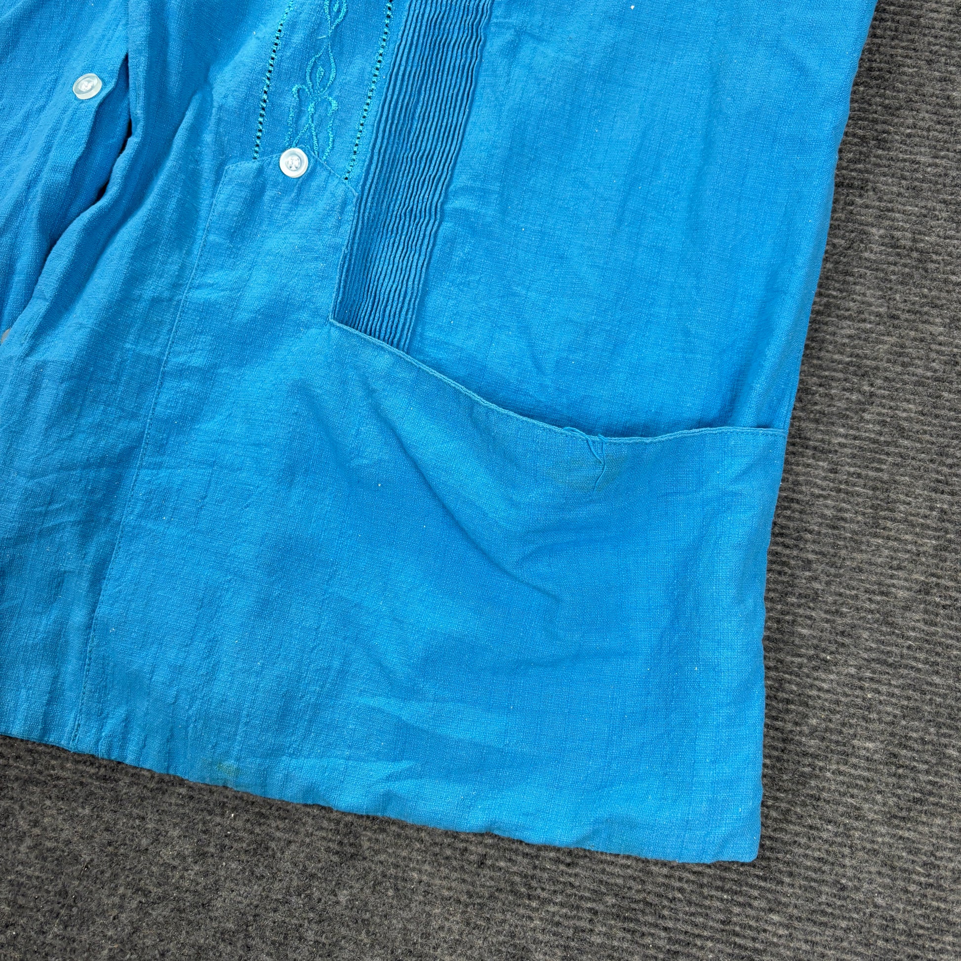 Vintage Cuban Shirt Men's Large Embroidered Pattern 2 Pocket Golf Fit
