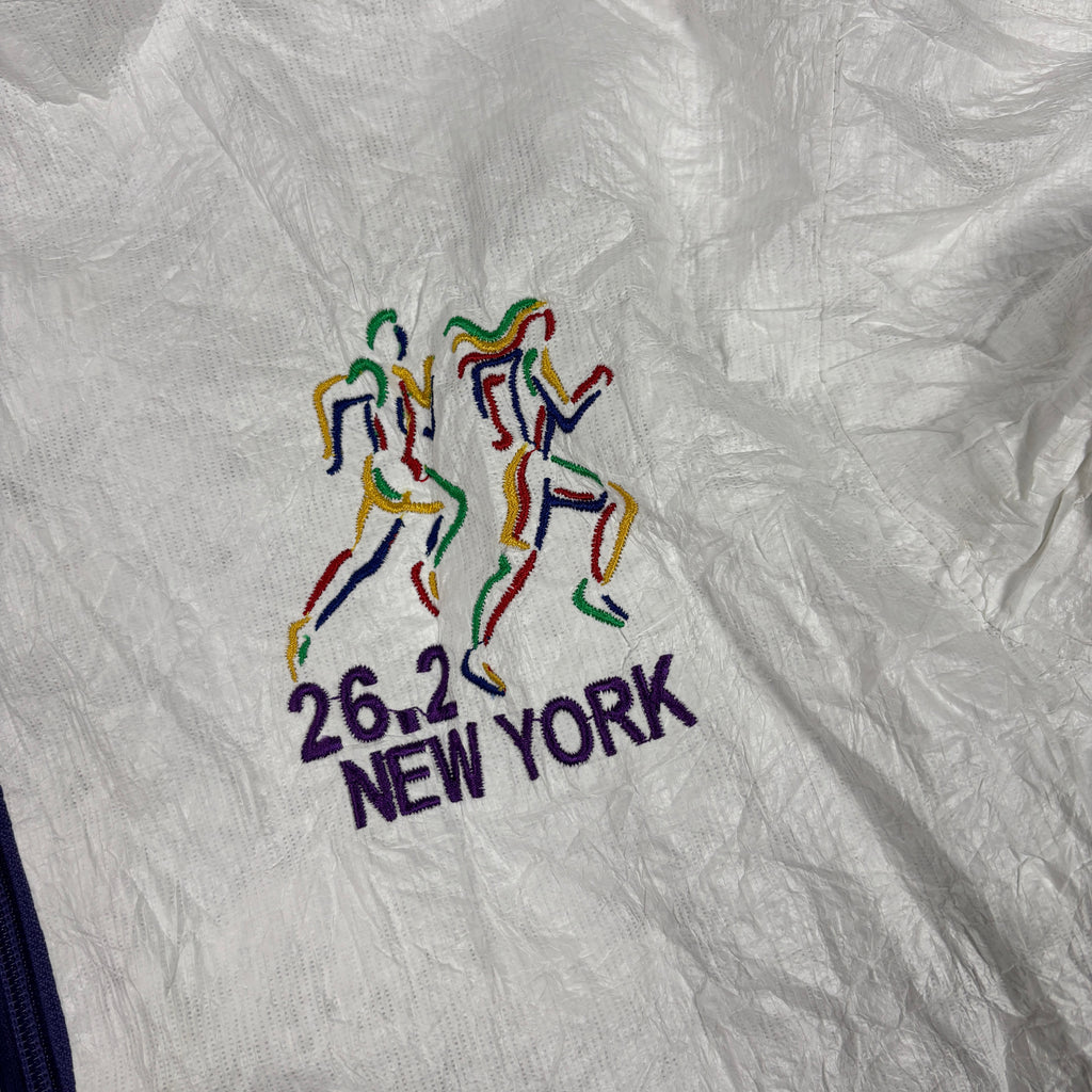 Vintage New York Marathon Jacket Women's L White Tyvek Windbreaker