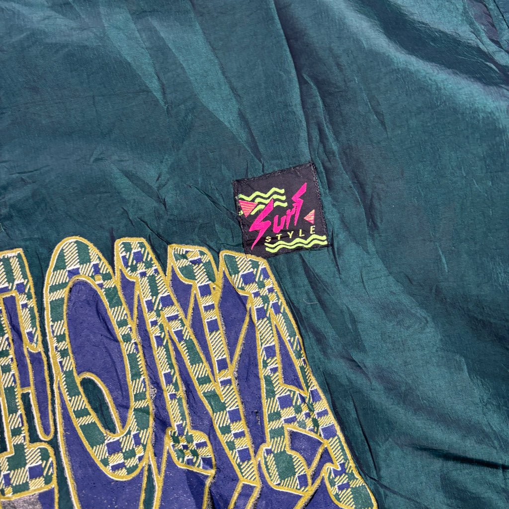 Vintage 90s Surf Style 1/4 Zip Jacket Men's XL Green Iridescent Daytona Windbreaker