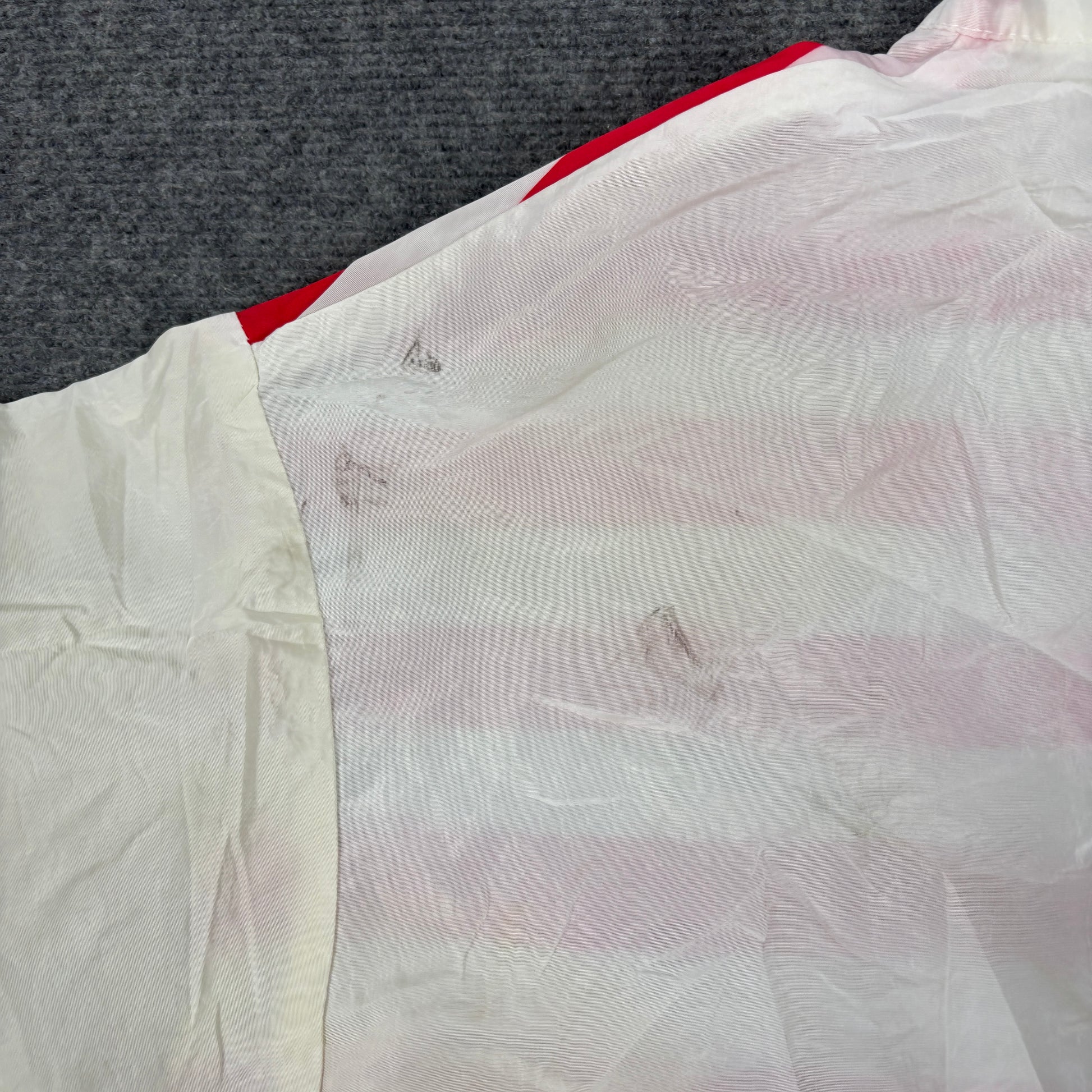 Vintage Surf Style Light 1/4 Zip Jacket Men's XL White American Flag Windbreaker