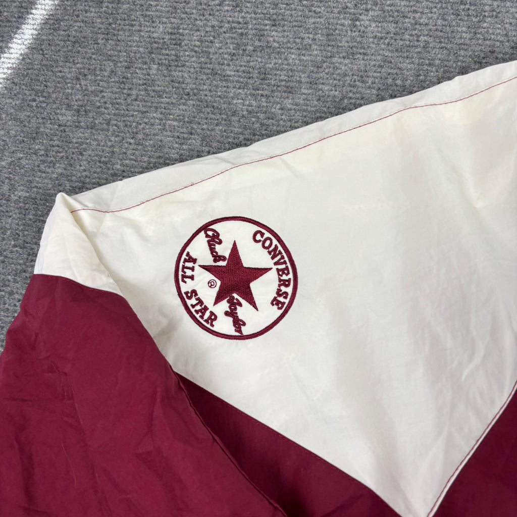 Vintage 90s Converse Chuck Taylor Jacket Men's L Maroon Red White Boxy Windbreker