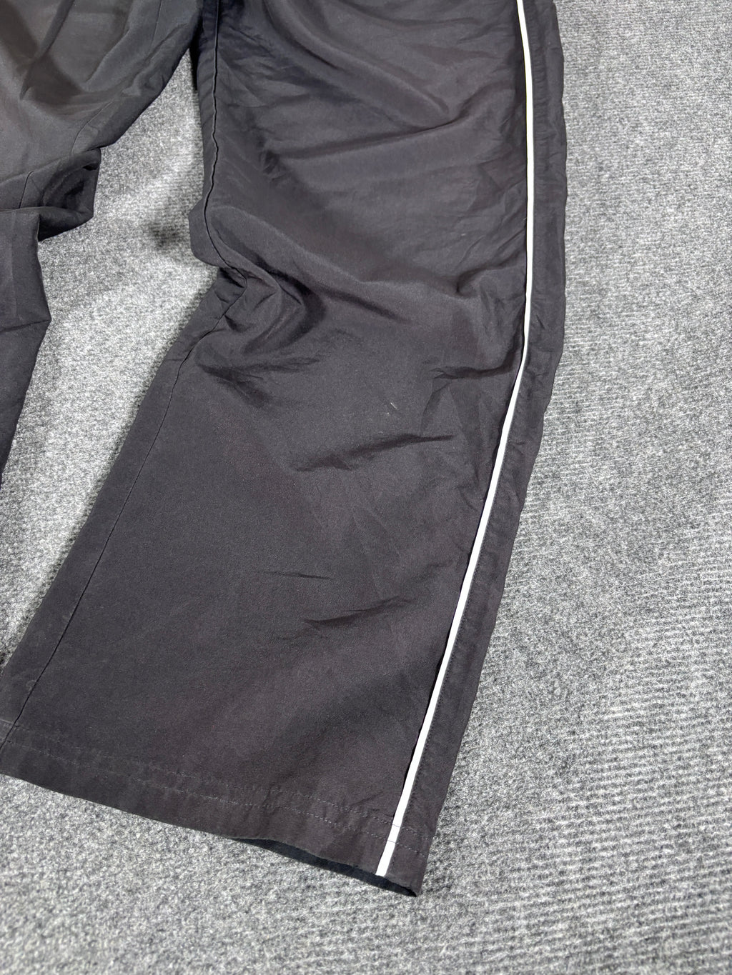 Vintage Y2K Adidas Track Pants Size L Black White Piping Hip Logo Wide Leg