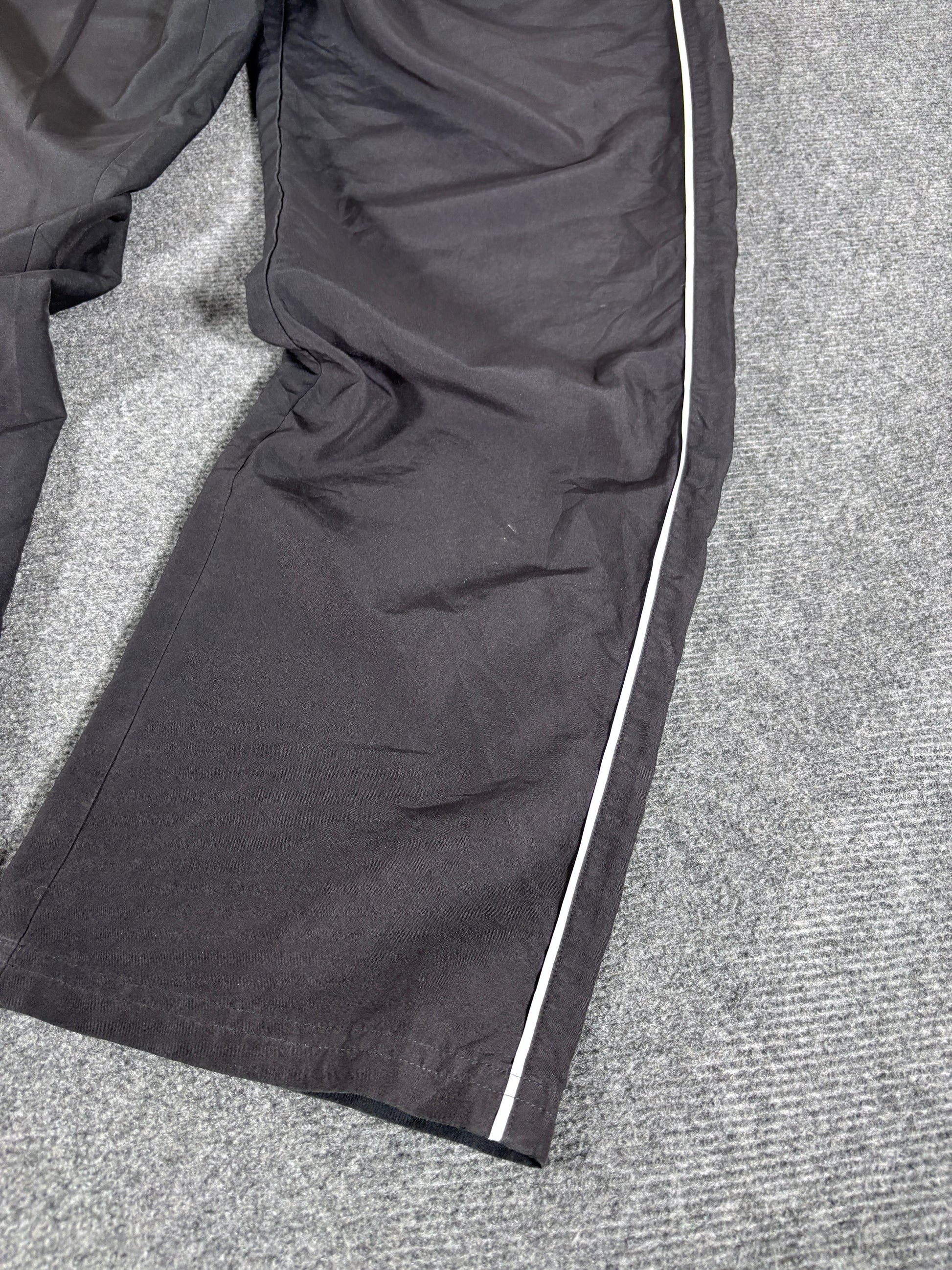 Vintage Y2K Adidas Track Pants Size L Black White Piping Hip Logo Wide Leg
