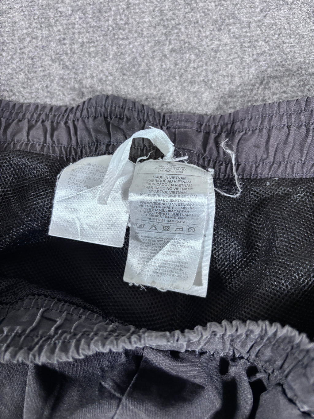 Vintage Y2K Adidas Track Pants Size L Black White Piping Hip Logo Wide Leg