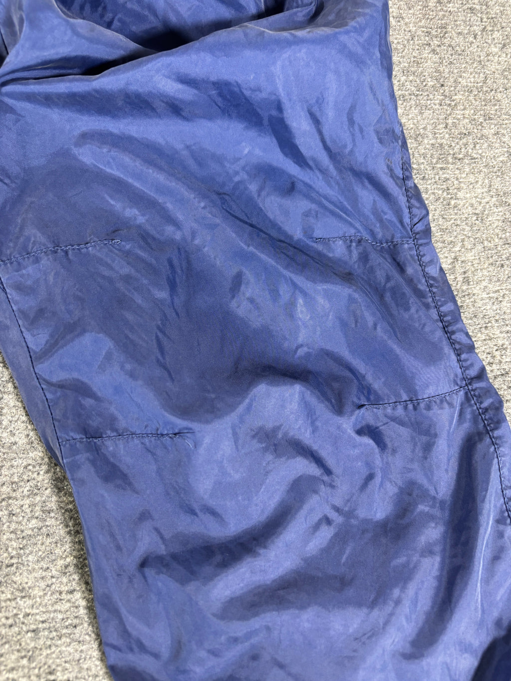 Vintage Y2K Nike Track Pants Size M Navy Blue White Swoosh Double Knee Ankle Zip