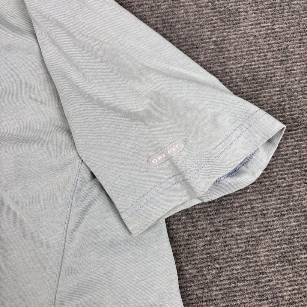 Vintage Y2K Nike Court Polo Men's M Blue Grey Purple Silver Logo Tennis Shirt Collared