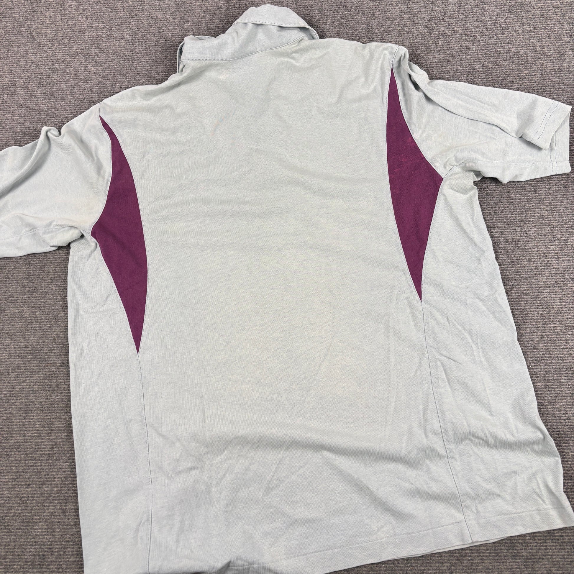 Vintage Y2K Nike Court Polo Men's M Blue Grey Purple Silver Logo Tennis Shirt Collared