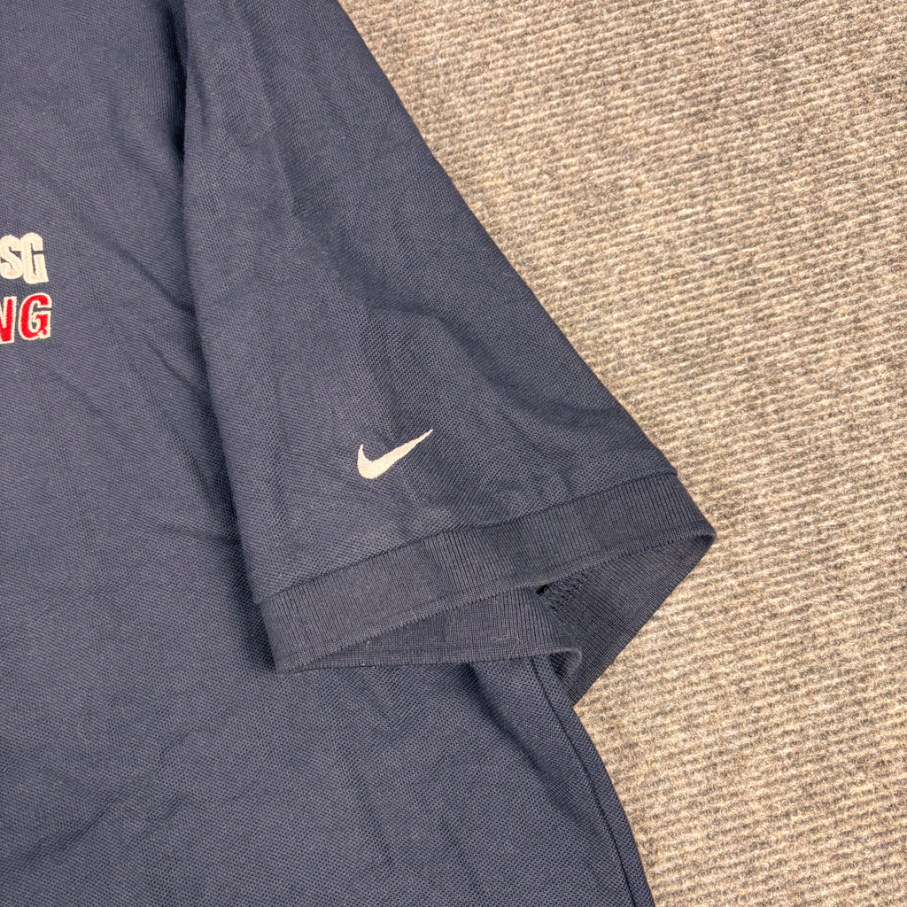 Vintage 90's Nike Golf Polo Men's XL Navy USG Racing Logo Dri-Fit Shirt Collared