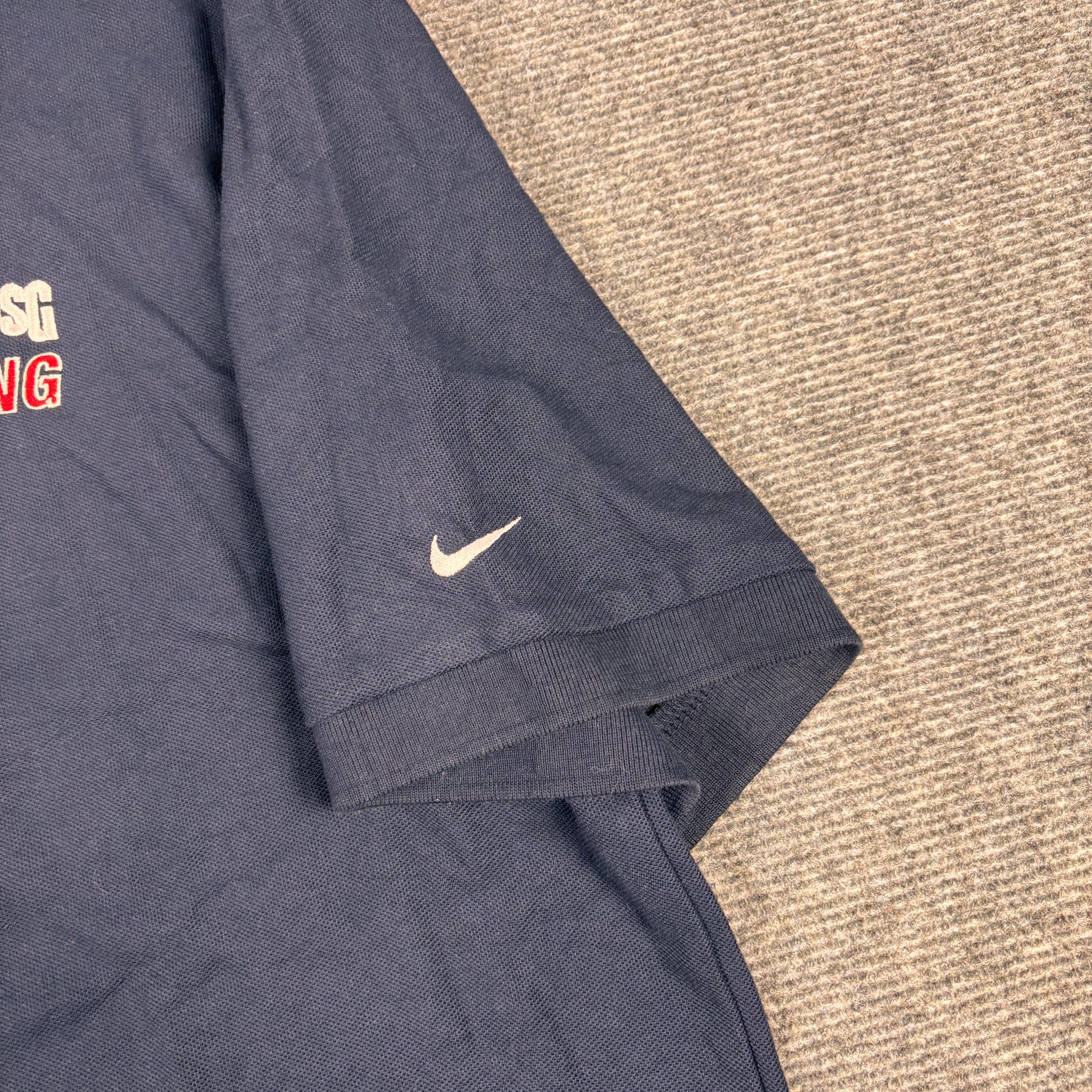 Vintage 90's Nike Golf Polo Men's XL Navy USG Racing Logo Dri-Fit Shirt Collared