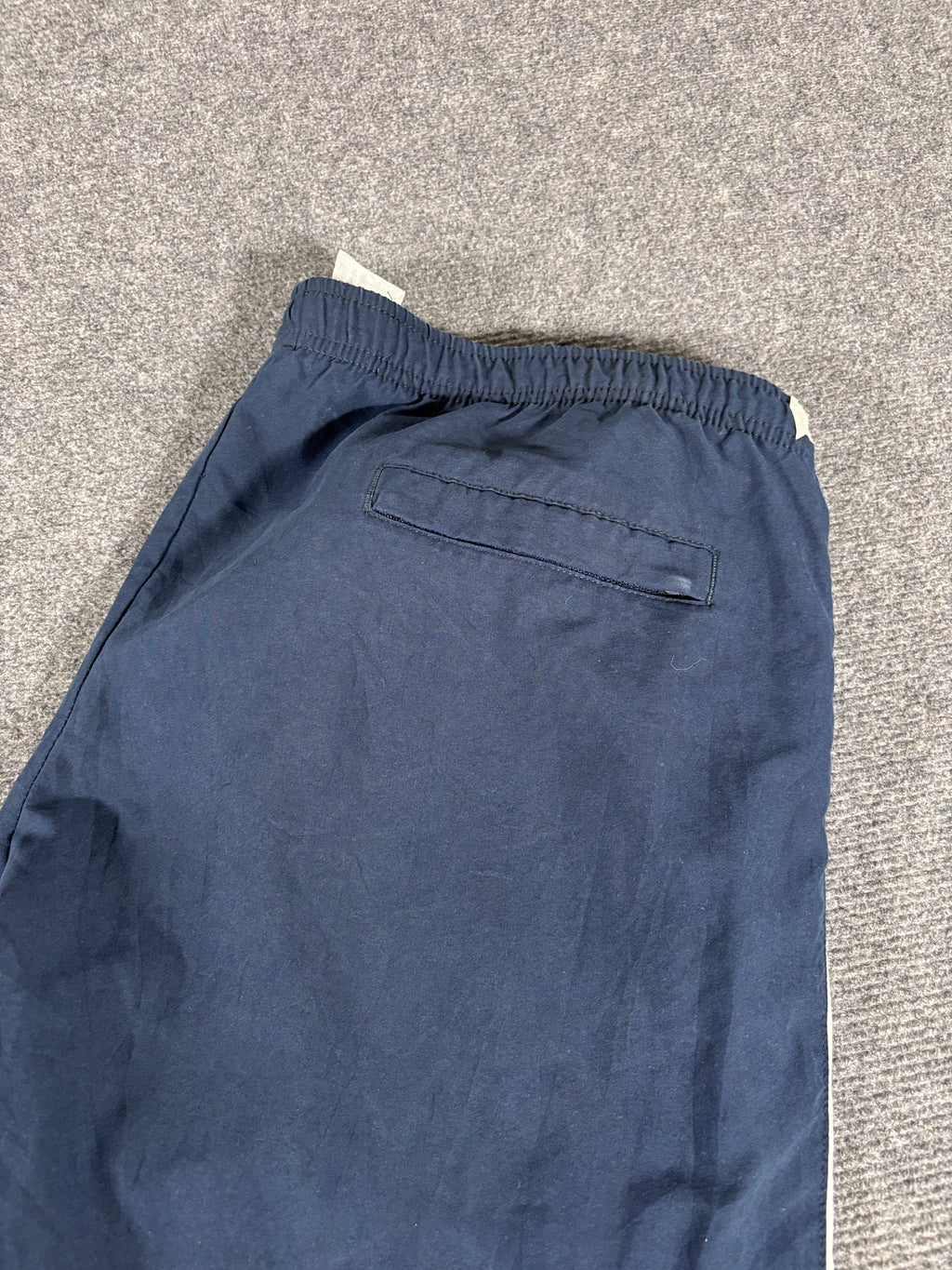 Vintage Y2K Nike Track Pants Size Women's XL Navy White Detail Wide Leg Ankle Slit