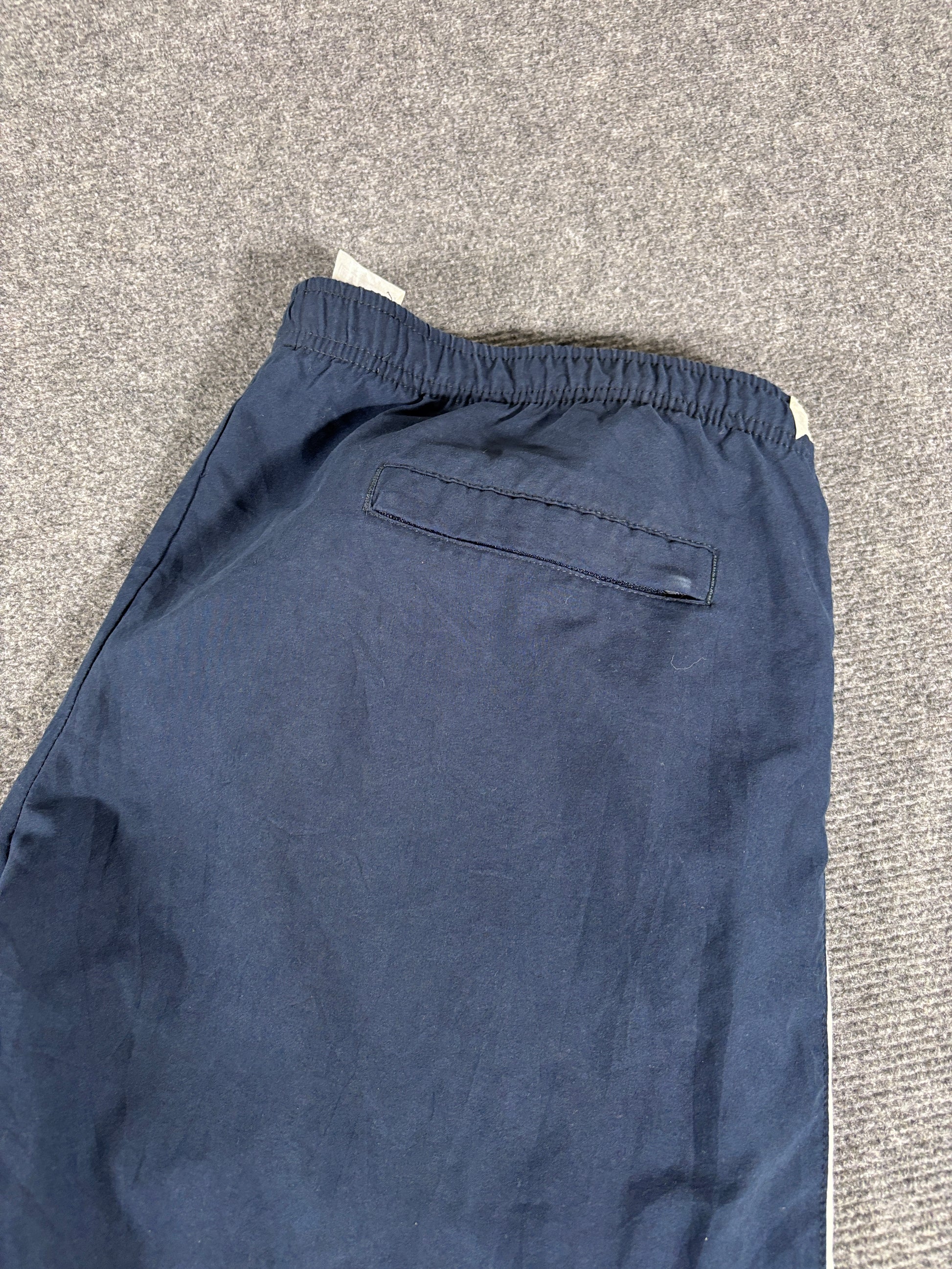Vintage Y2K Nike Track Pants Size Women's XL Navy White Detail Wide Leg Ankle Slit