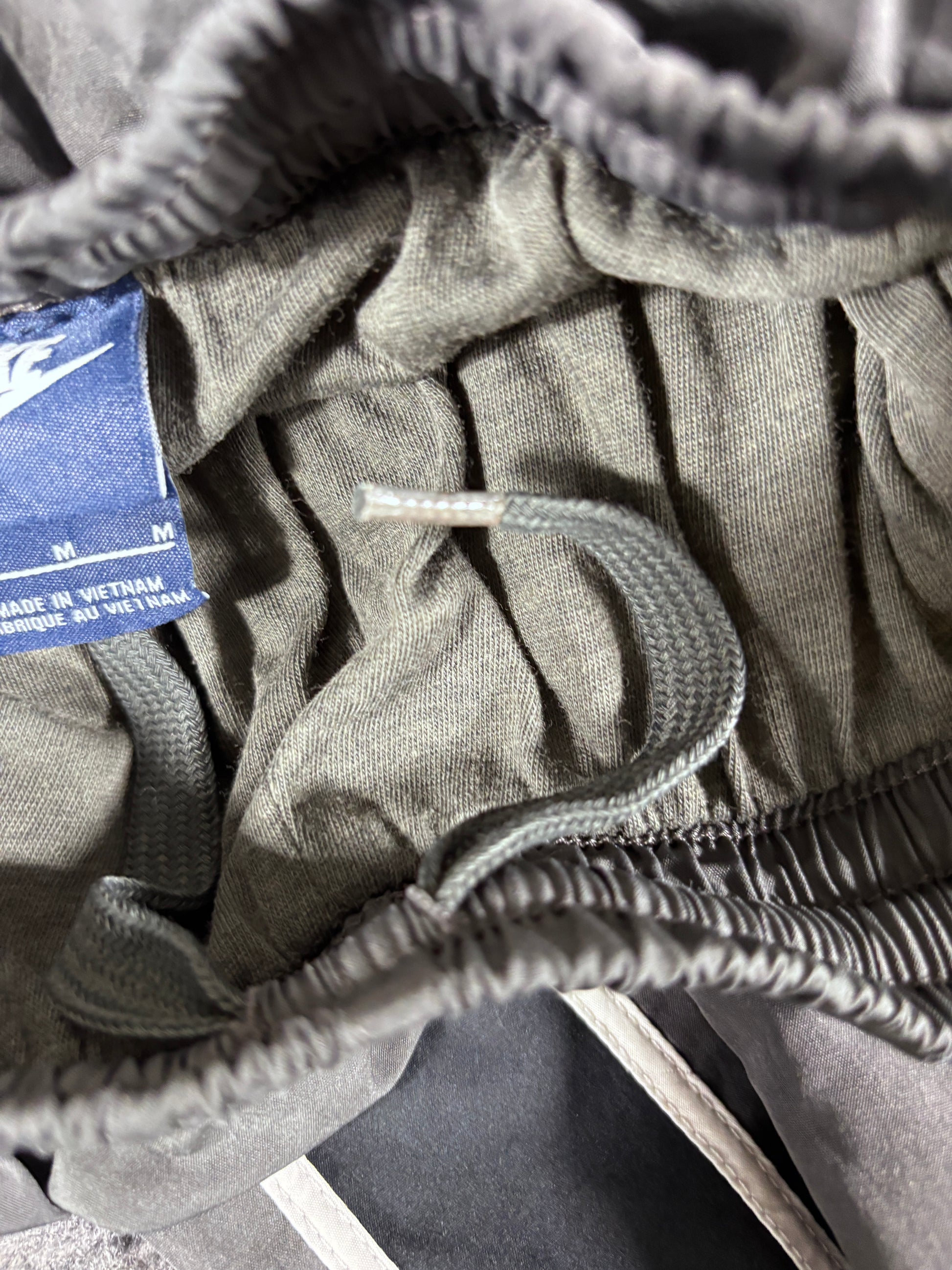 Vintage Nike 3/4 Track Pants Size XS Grey Black Spell Out Side Detail Windbreakers