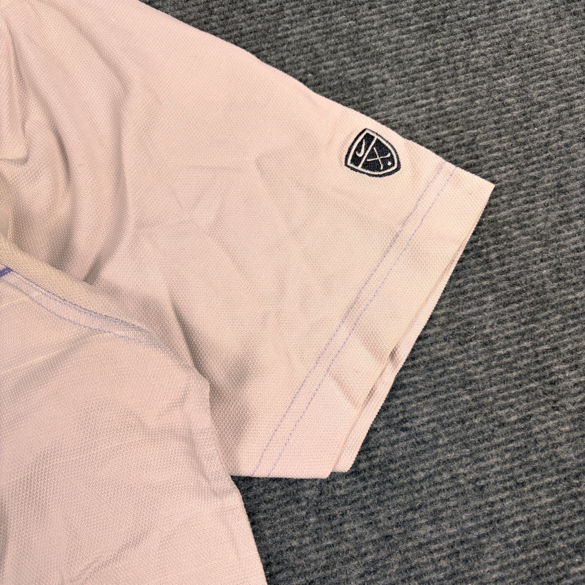 Vintage Y2K Nike Golf Polo Men's L Pink Grey Purple Stripe Swoosh T-shirt Collared