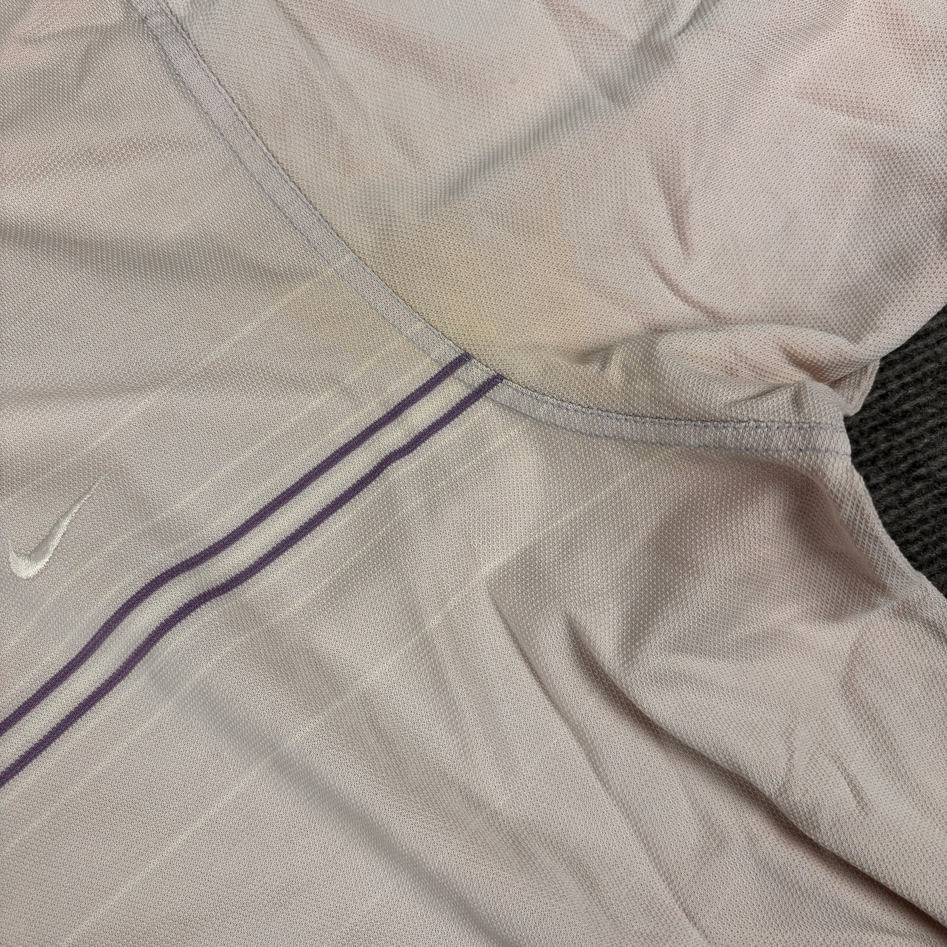 Vintage Y2K Nike Golf Polo Men's L Pink Grey Purple Stripe Swoosh T-shirt Collared