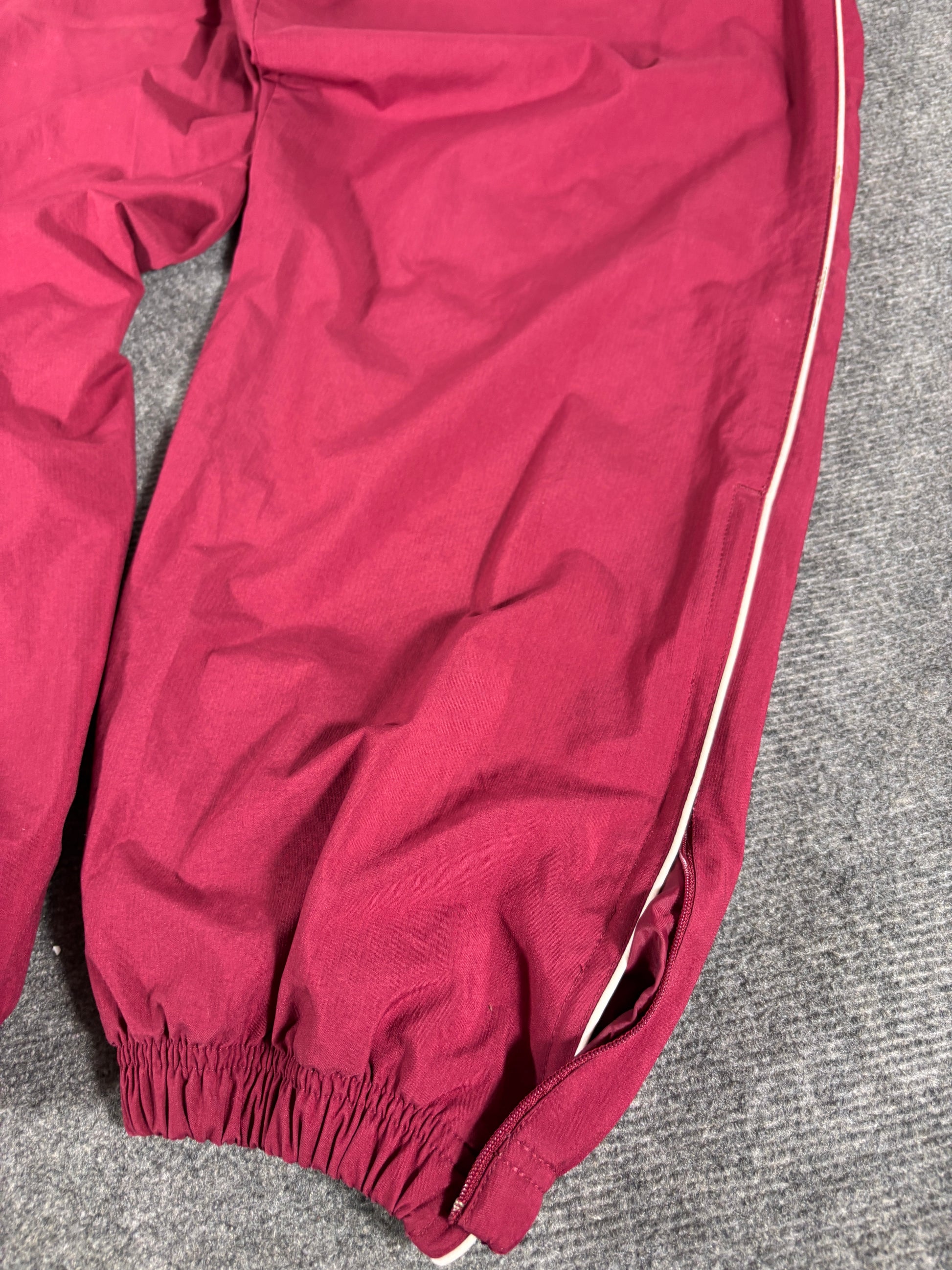 Vintage 90s Nike Track Pants Size XL Red White Piping Wide Leg Windbreakers