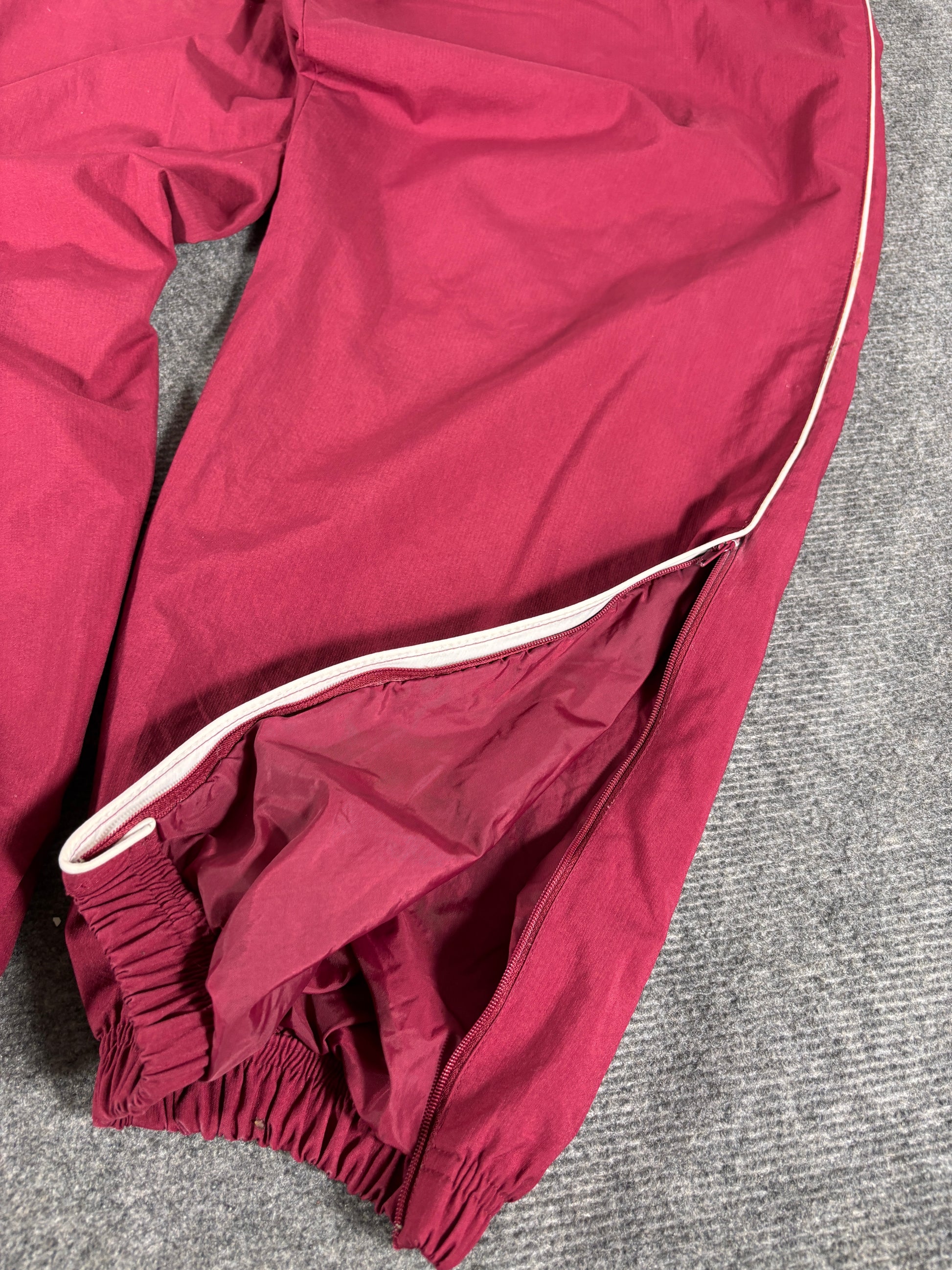 Vintage 90s Nike Track Pants Size XL Red White Piping Wide Leg Windbreakers