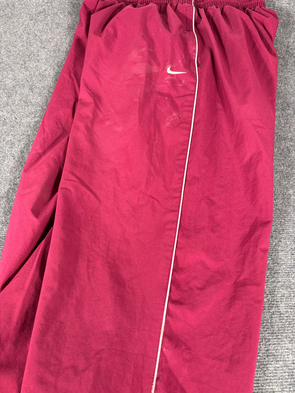 Vintage 90s Nike Track Pants Size XL Red White Piping Wide Leg Windbreakers