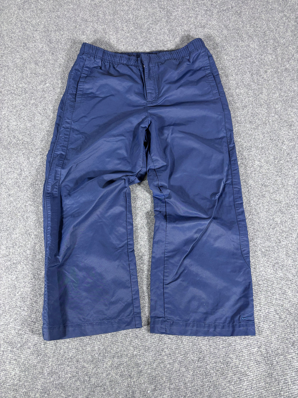 Vintage Y2K Nike 3/4 Track Pants Women's Size S Double Blue Nylon Windbreakers