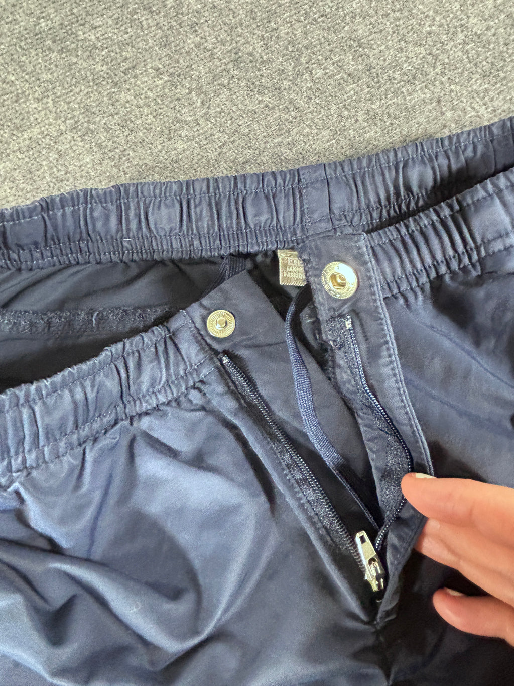 Vintage Y2K Nike 3/4 Track Pants Women's Size S Double Blue Nylon Windbreakers