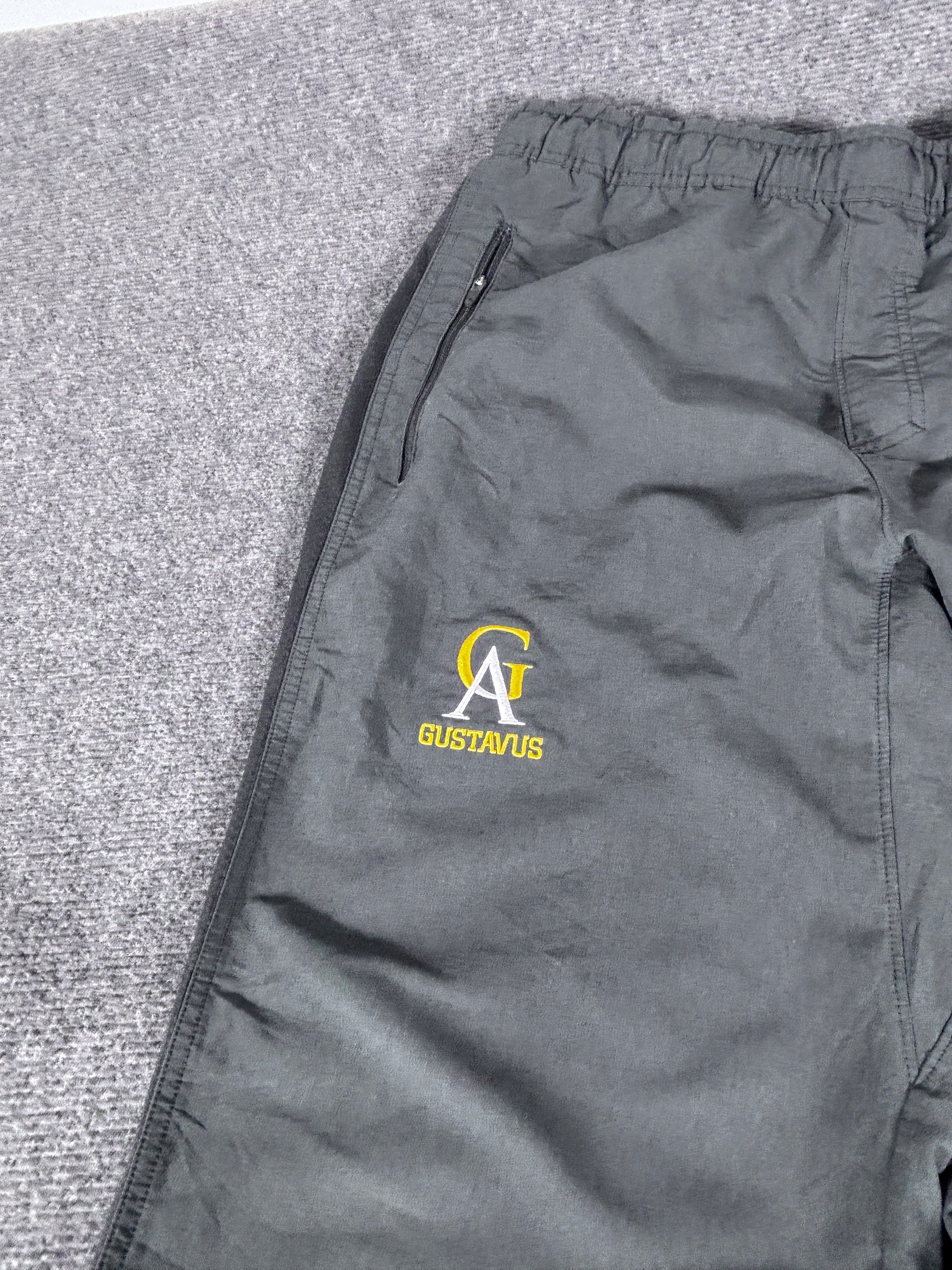 Vintage Late Y2K / 10s Nike Track Pants Size XL Grey Yellow Detail Wide Leg