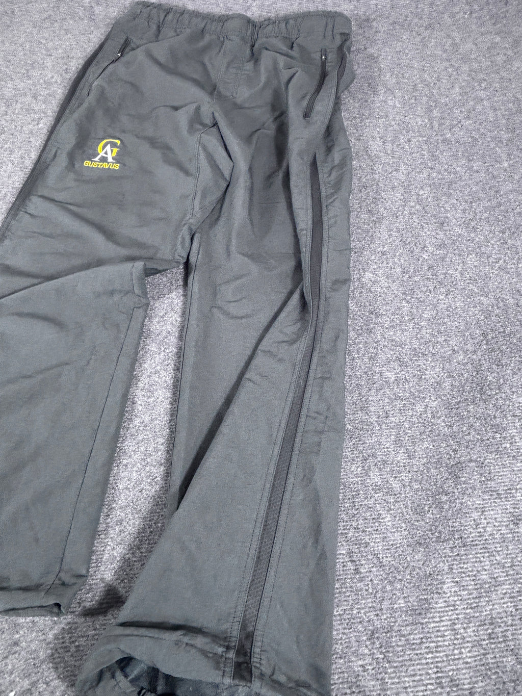 Vintage Late Y2K / 10s Nike Track Pants Size XL Grey Yellow Detail Wide Leg