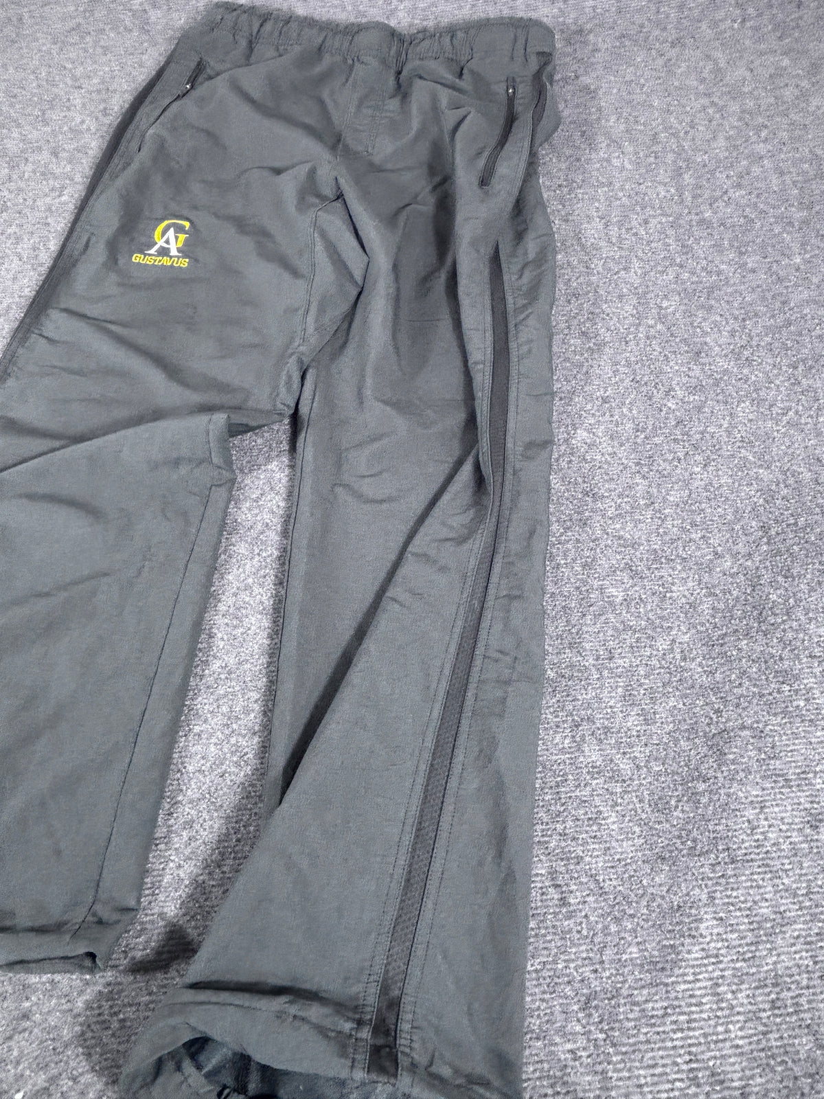 Vintage Late Y2K / 10s Nike Track Pants Size XL Grey Yellow Detail Wide Leg