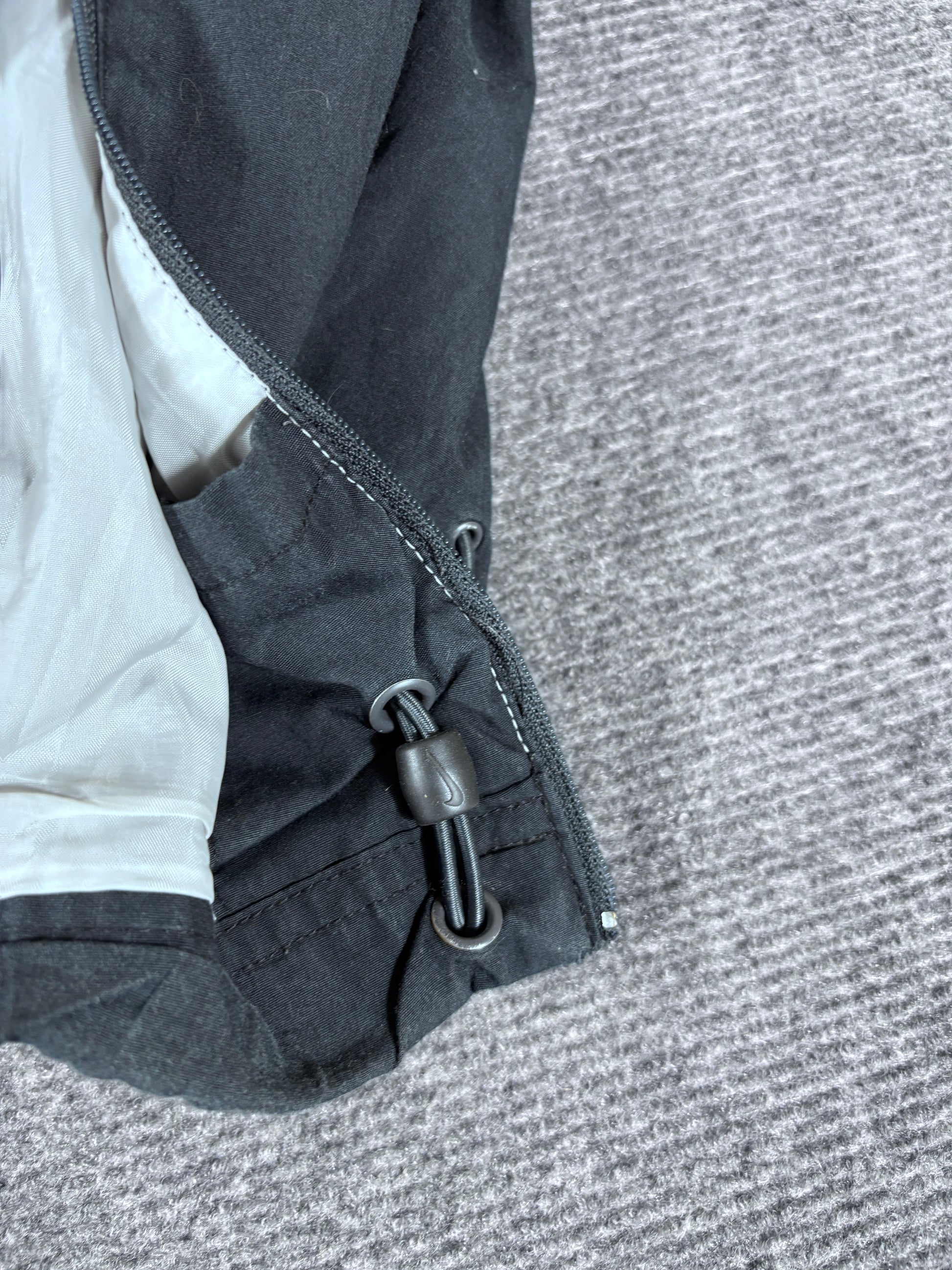 Vintage Y2K Nike Track Pants Size S Black White Piping Baggy Wide Leg Ankle Zip