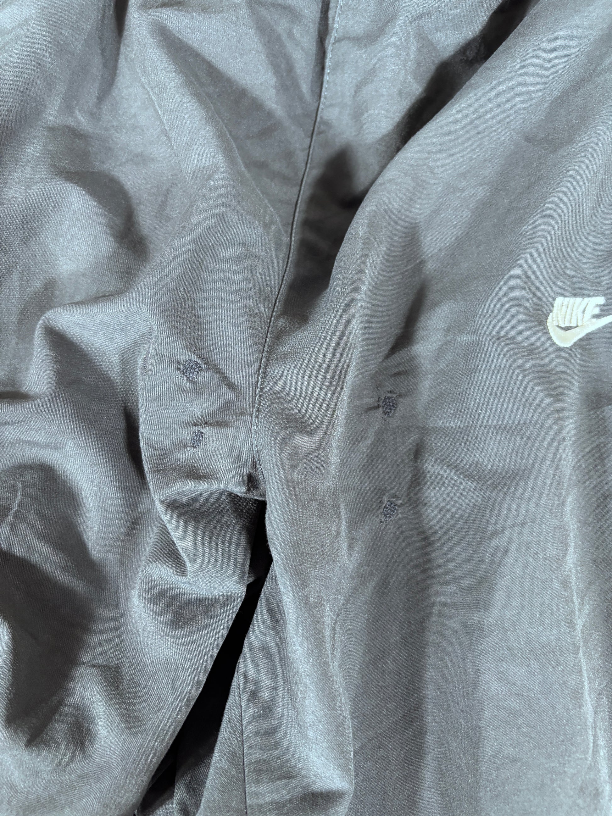 Vintage Y2K Nike Track Pants Womens M Grey White Piping Swoosh Ankle Zip