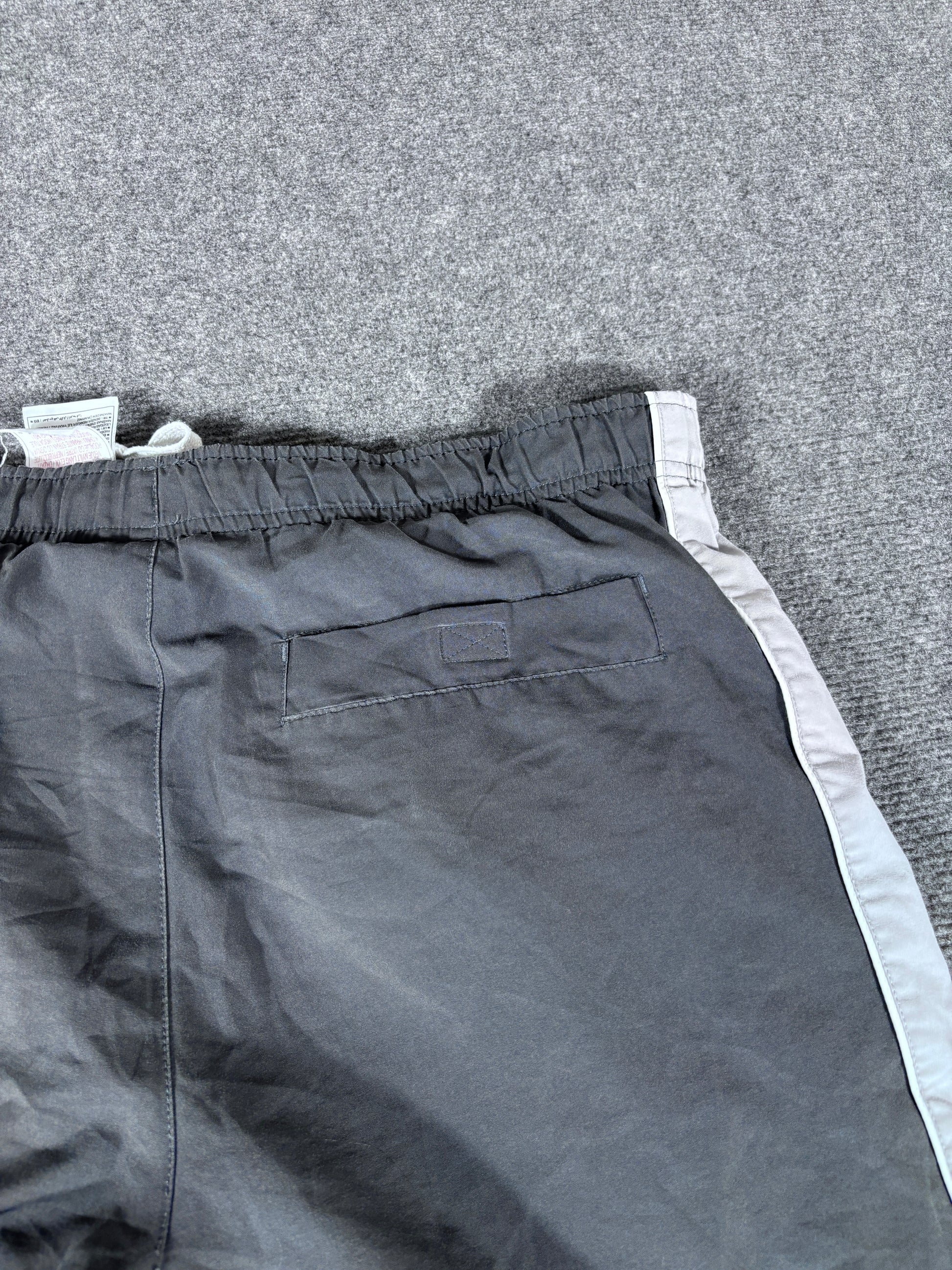 Vintage Y2K Nike Track Pants Womens M Grey White Piping Swoosh Ankle Zip