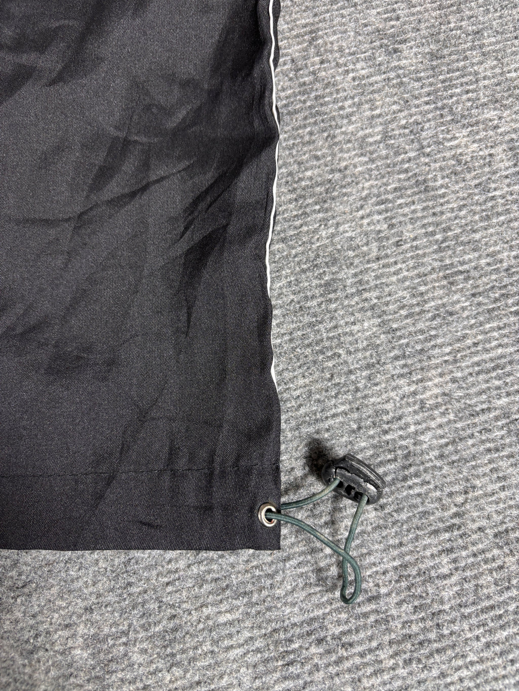 Vintage 90s Nike Track Pants Men’s M Black White Piping Swoosh Baggy Wide Bungee