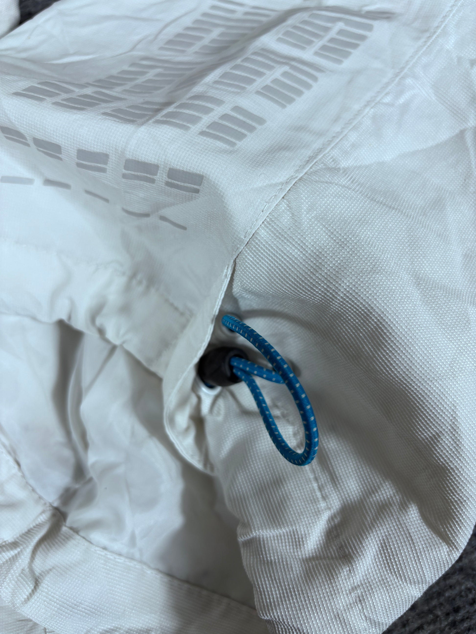 Vintage Y2K Nike Track Pants Size M White Blue Bungee Ties Wide Leg Baggy