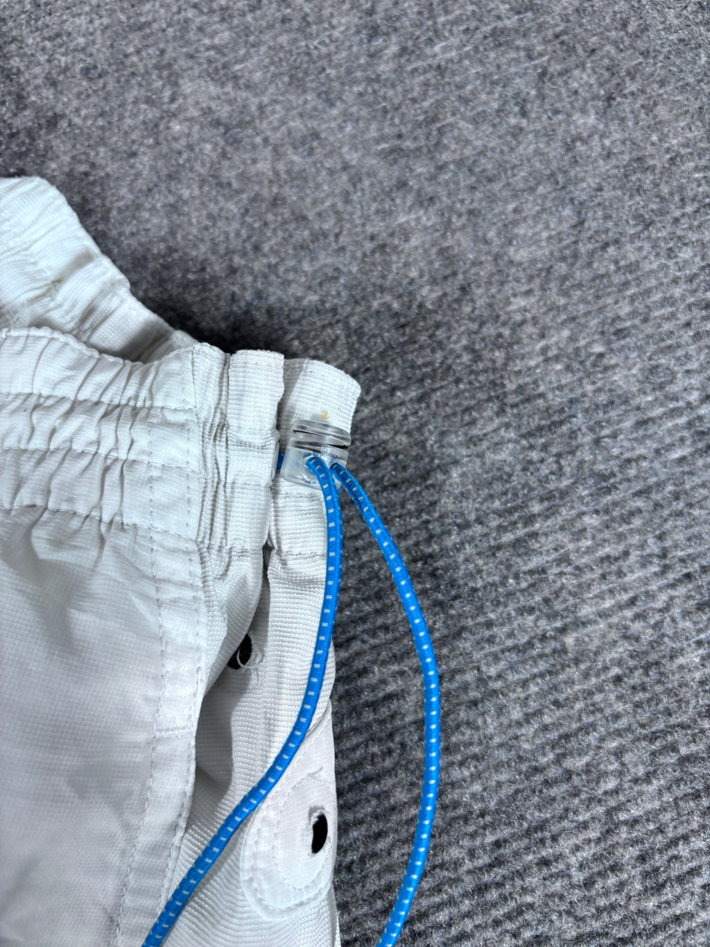 Vintage Y2K Nike Track Pants Size M White Blue Bungee Ties Wide Leg Baggy