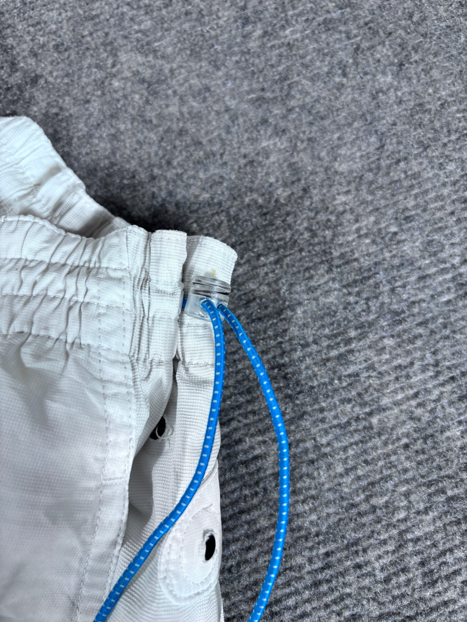 Vintage Y2K Nike Track Pants Size M White Blue Bungee Ties Wide Leg Baggy
