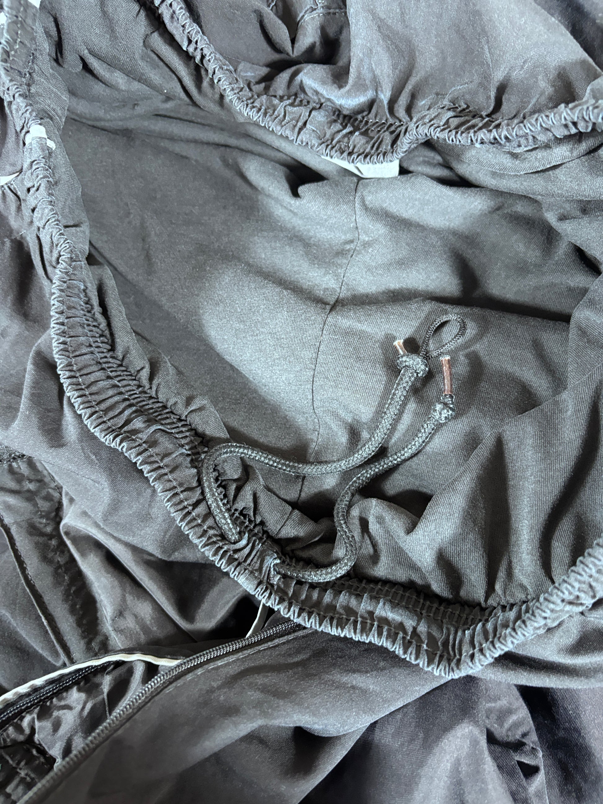 Vintage Y2K Nike Track Pants Size L Black Grey White Piping Wide Leg Ankle Zip