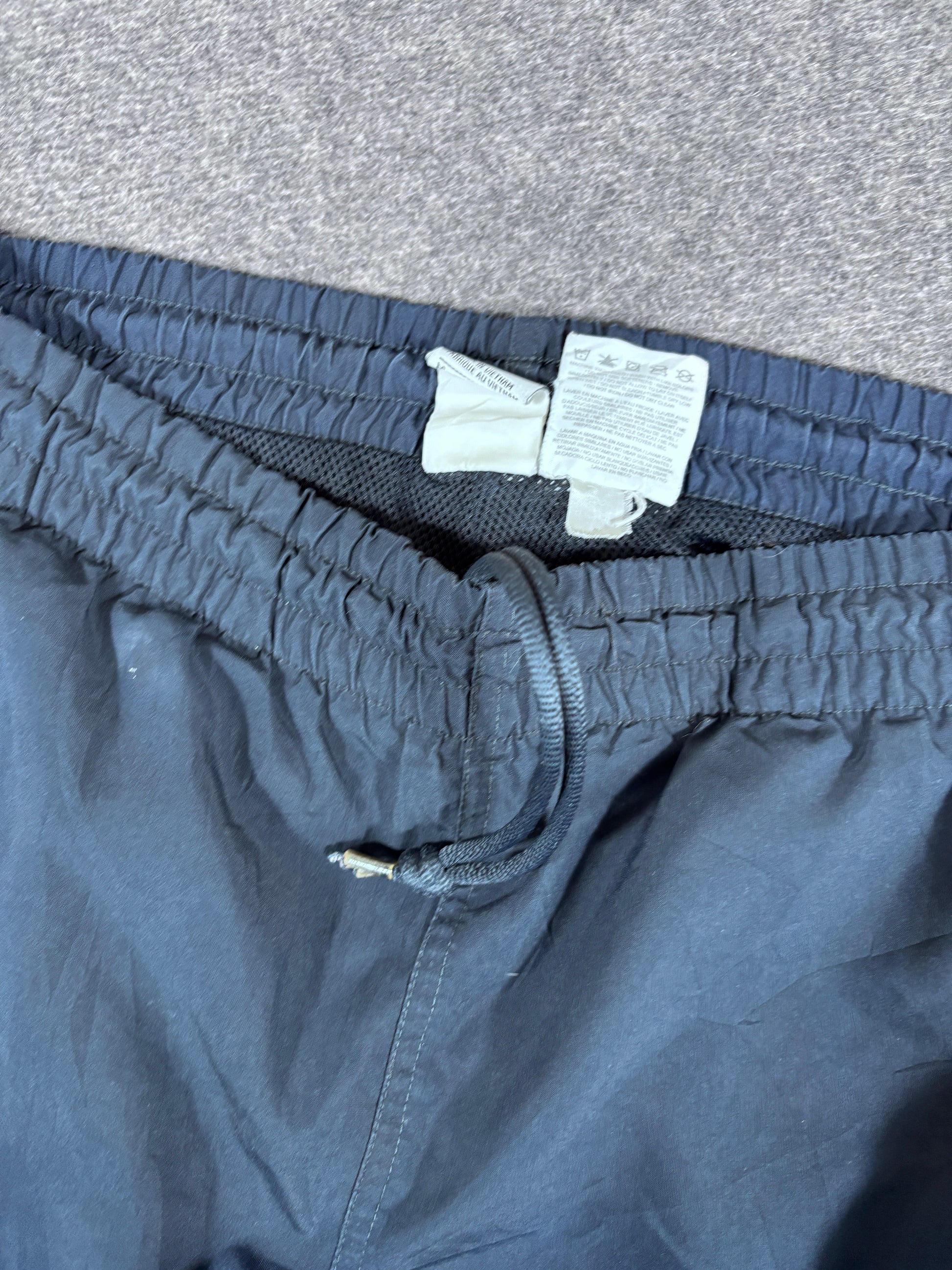 Vintage Y2K Nike Track Pants Size M Navy White Piping Baggy Wide Leg Classic