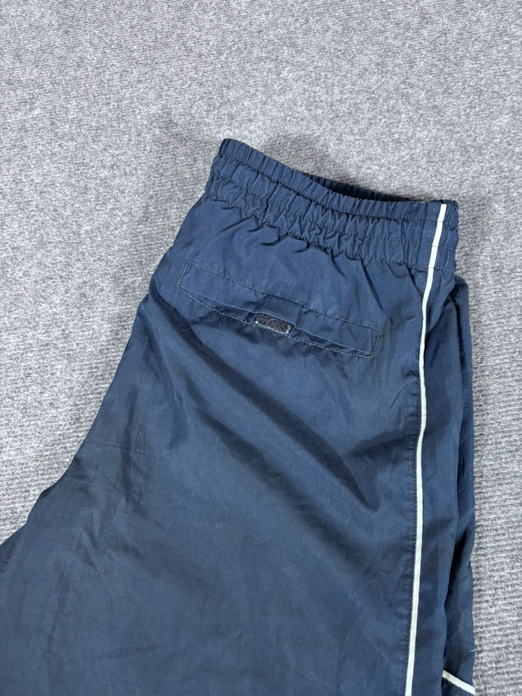 Vintage Y2K Nike Track Pants Size M Navy White Piping Baggy Wide Leg Classic