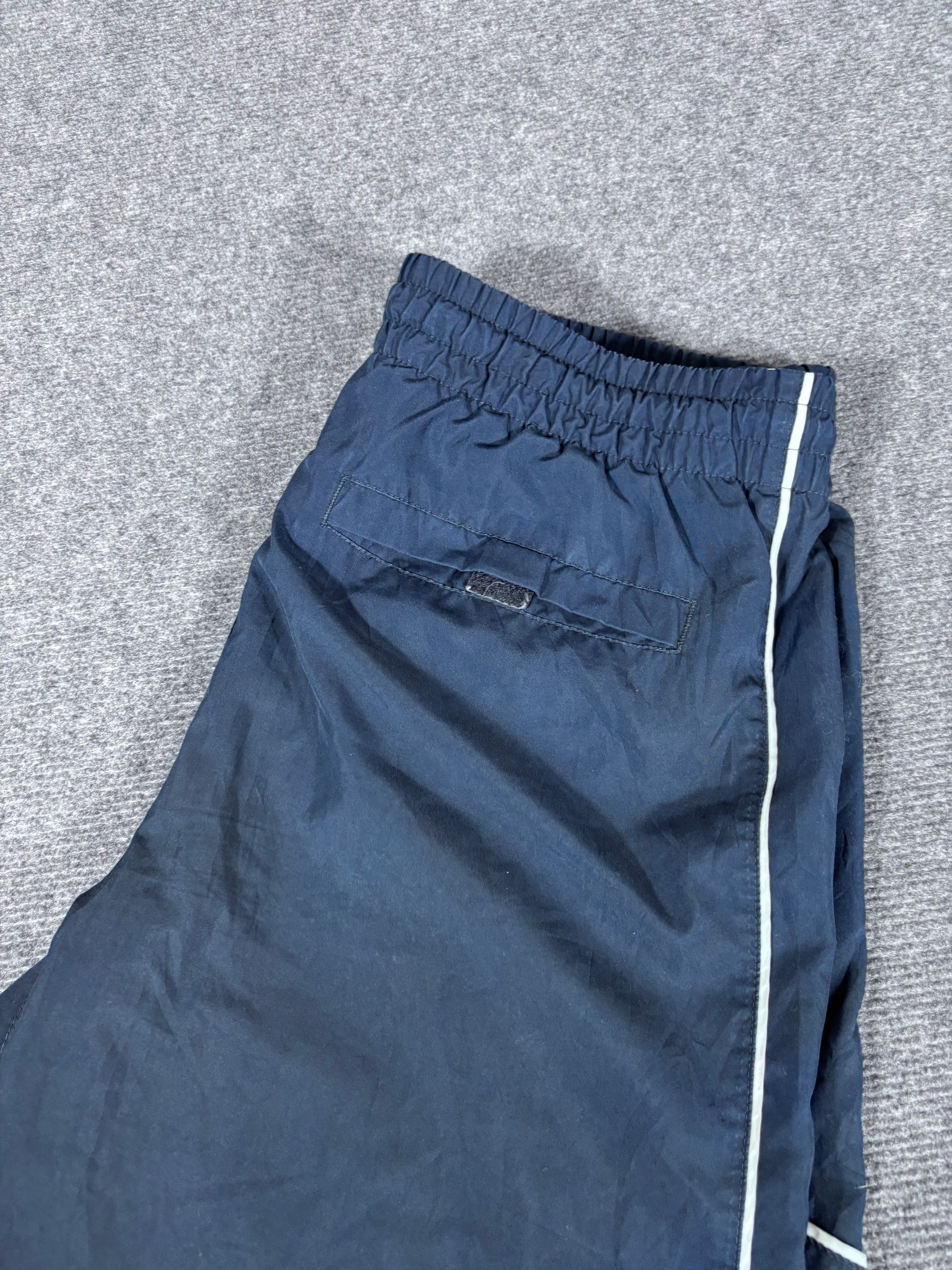 Vintage Y2K Nike Track Pants Size M Navy White Piping Baggy Wide Leg Classic