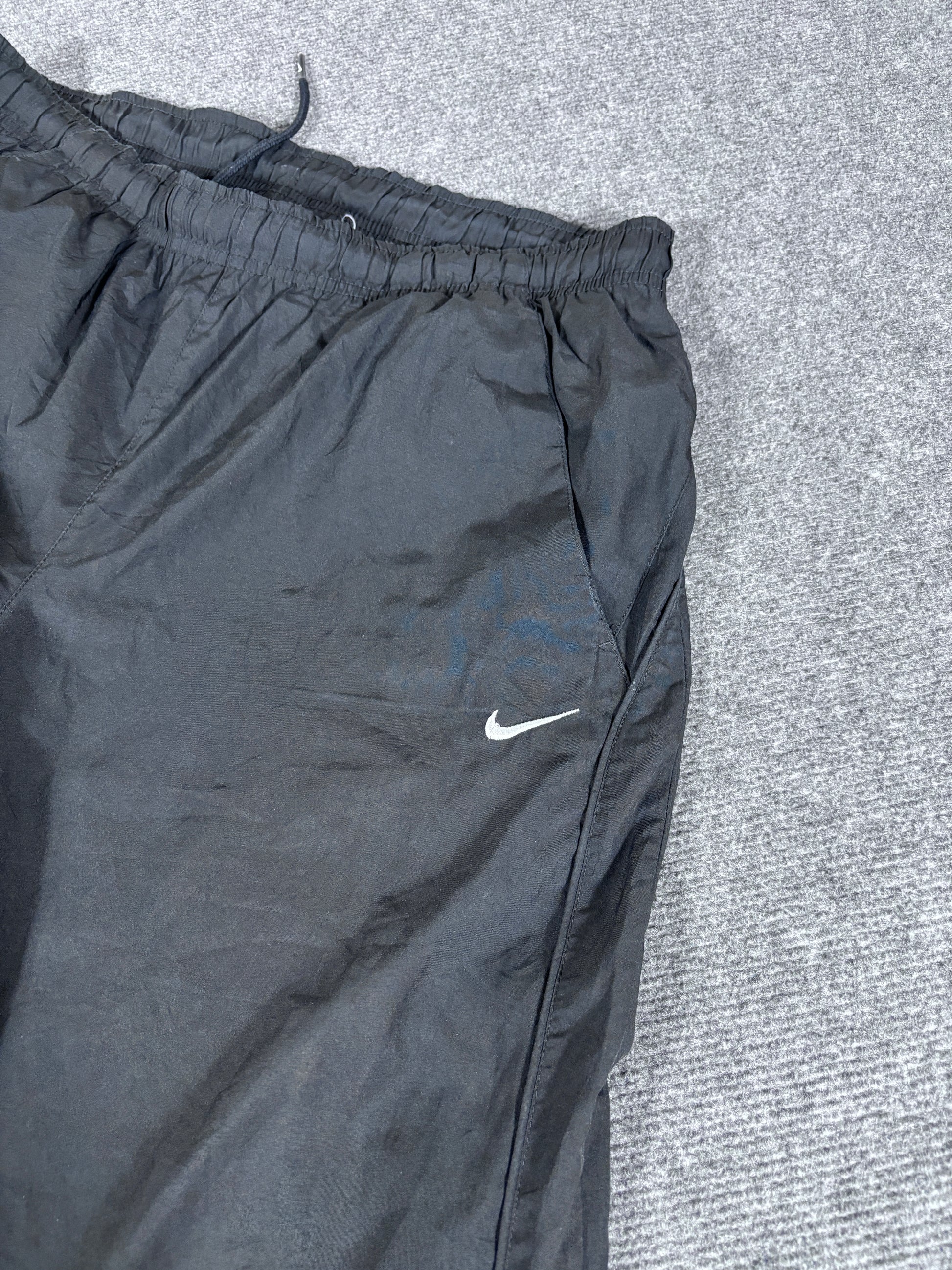 Nike Track Pants Size XL Black White Swoosh Ankle Zip Windbreakers