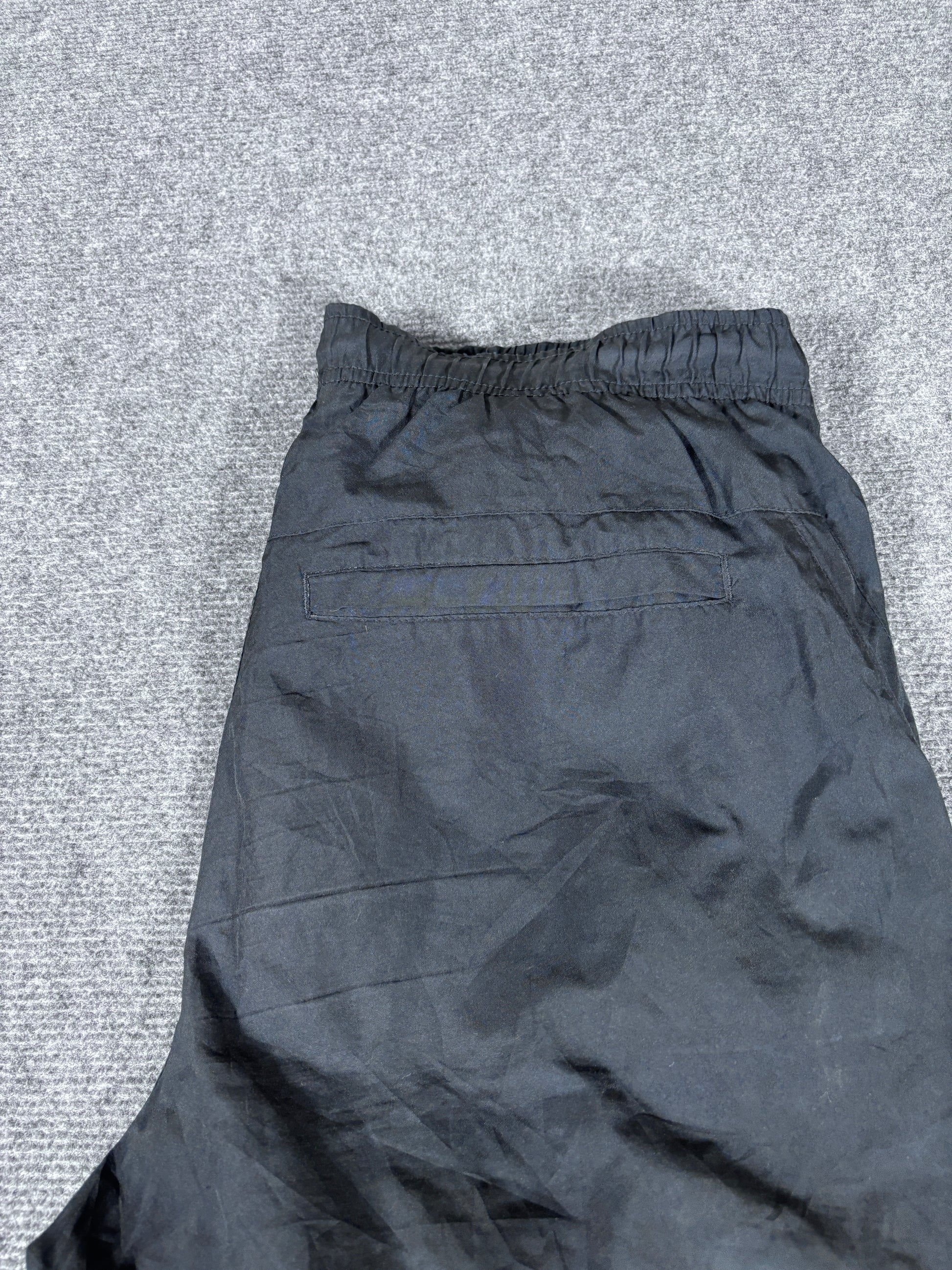 Nike Track Pants Size XL Black White Swoosh Ankle Zip Windbreakers