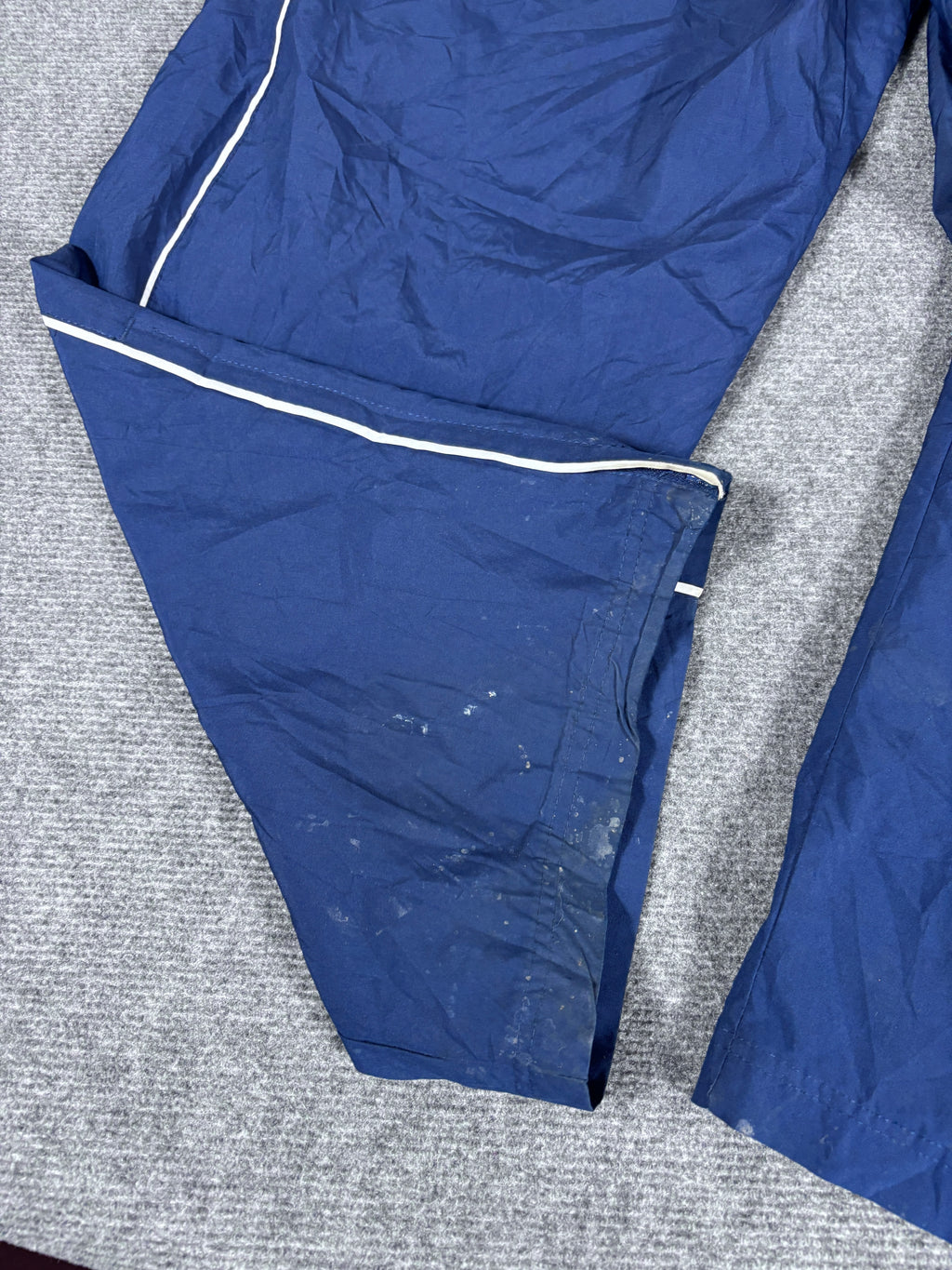 Vintage Y2K Nike Track Pants Size XL Navy Double White Piping Wide Leg Nylon Style