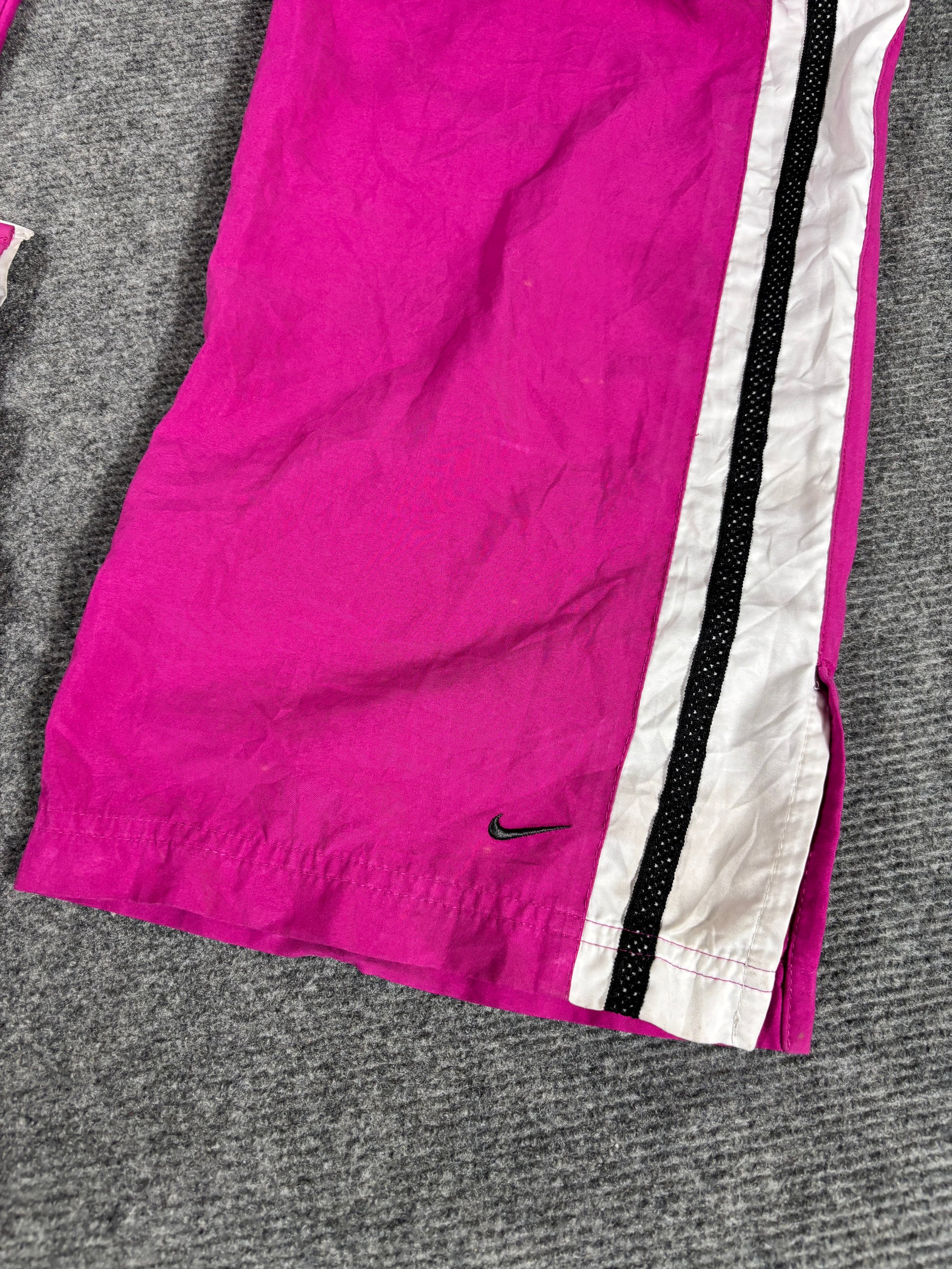 Vintage Y2K Nike Track Pants Women’s L Pink Purple White Side Ankle Swoosh