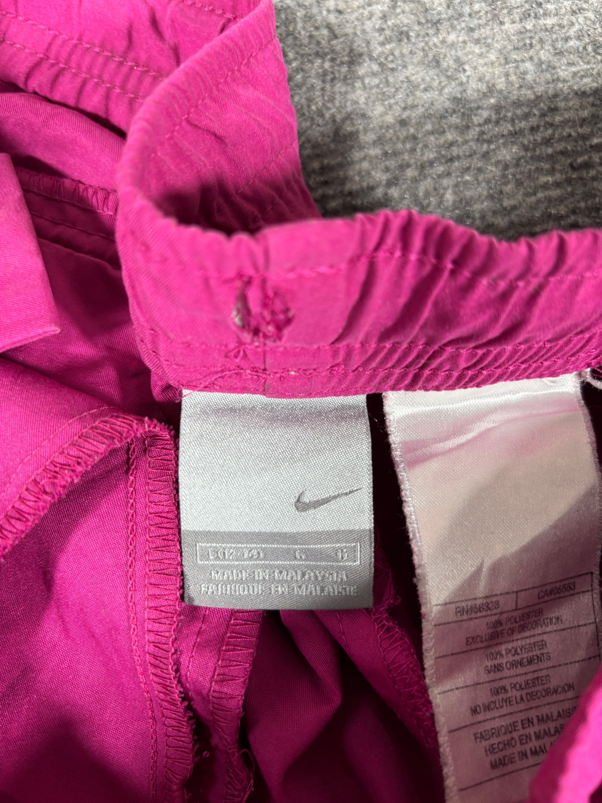 Vintage Y2K Nike Track Pants Women’s L Pink Purple White Side Ankle Swoosh