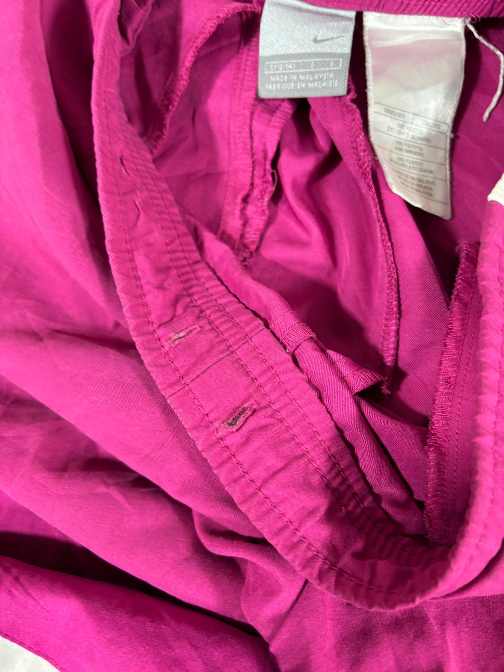 Vintage Y2K Nike Track Pants Women’s L Pink Purple White Side Ankle Swoosh