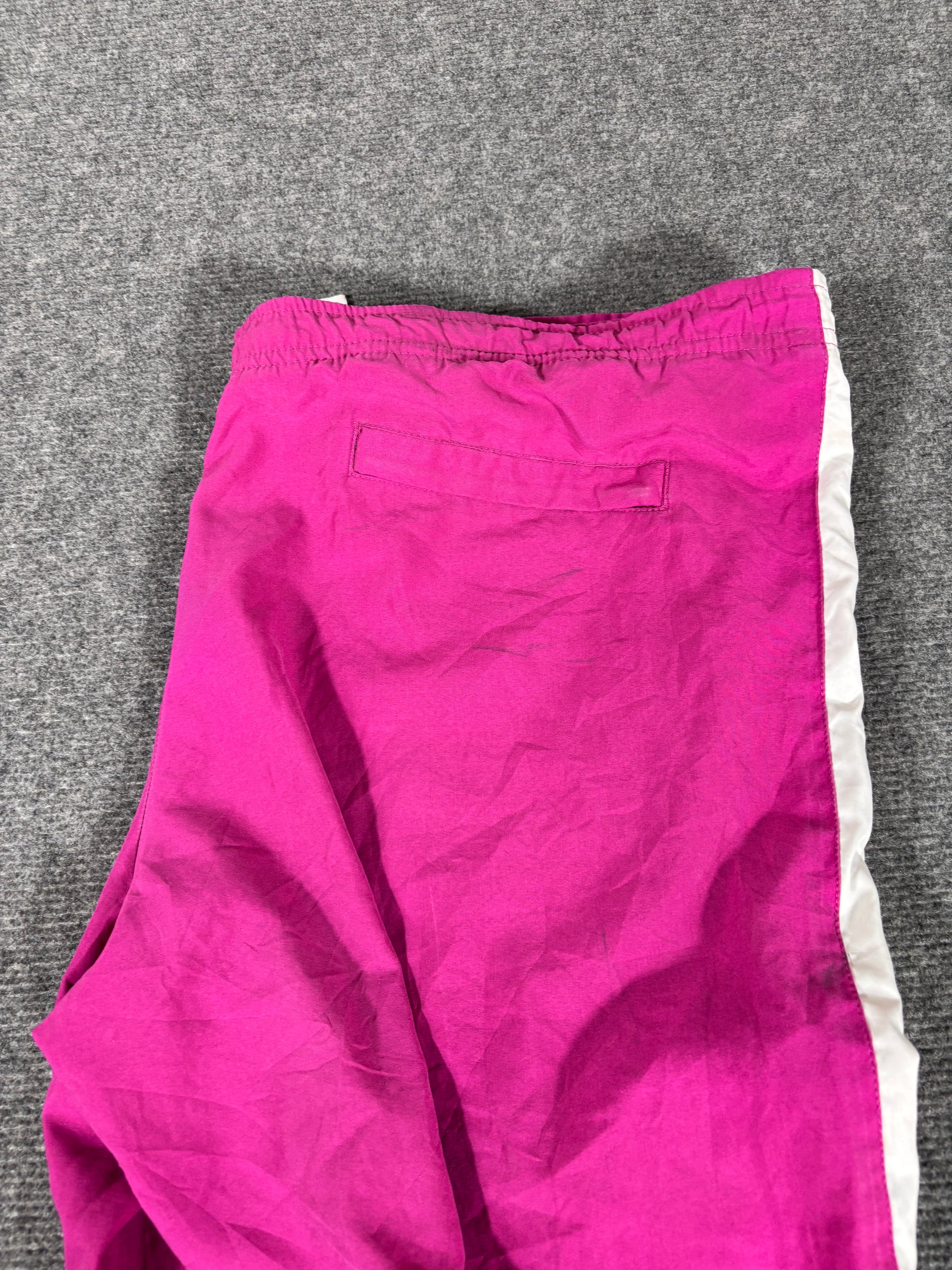 Vintage Y2K Nike Track Pants Women’s L Pink Purple White Side Ankle Swoosh