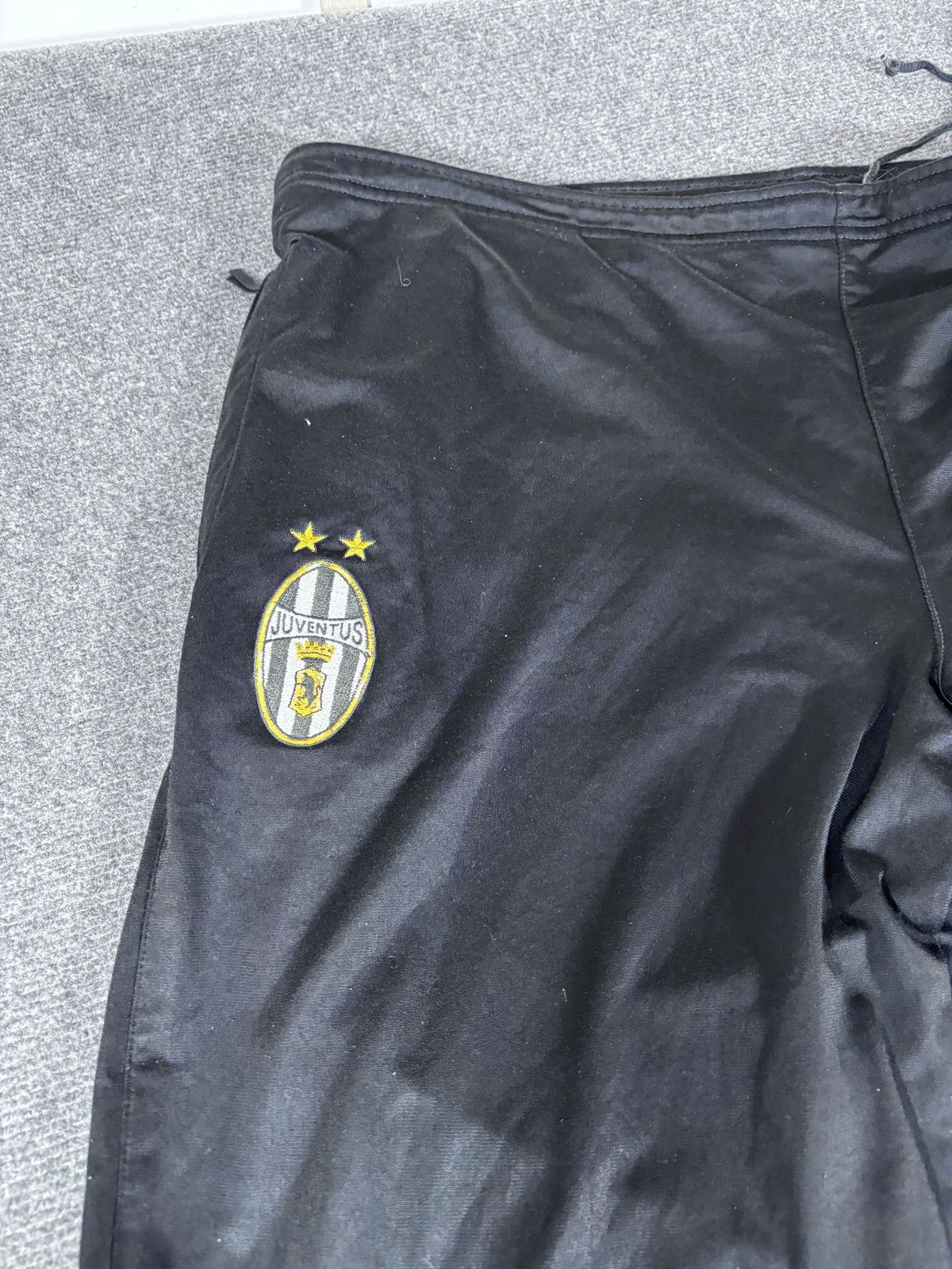Vintage Y2K Nike Track Pants Size L Black Juventus Football Club Wide Leg Ankle Zip